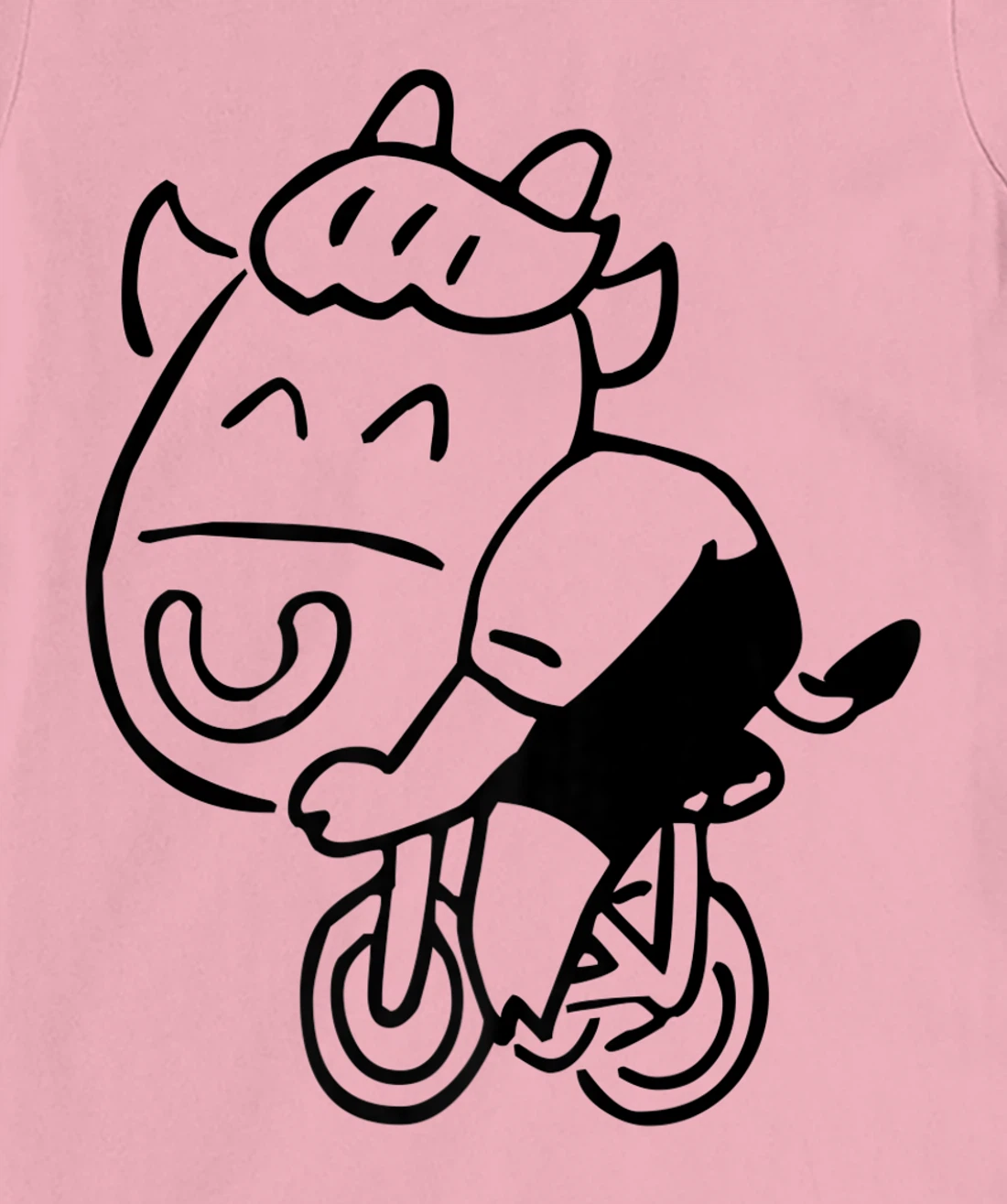 Womens Cow Riding Bicycle Cartoon T-Shirt, Kid T-Shirt and Women T-Shirt