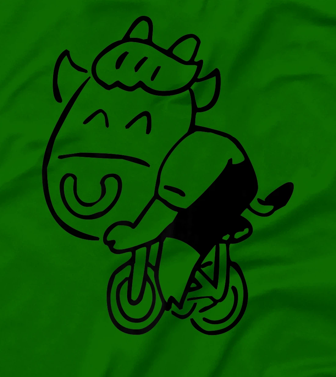 Womens Cow Riding Bicycle Cartoon T-Shirt, Kid T-Shirt and Women T-Shirt