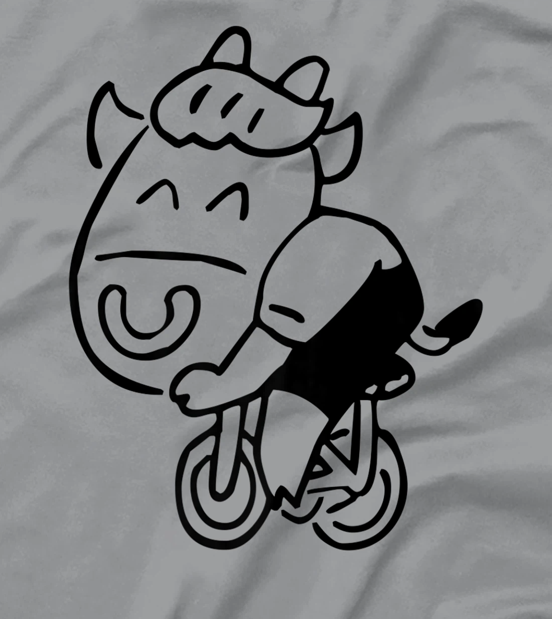 Womens Cow Riding Bicycle Cartoon T-Shirt, Kid T-Shirt and Women T-Shirt
