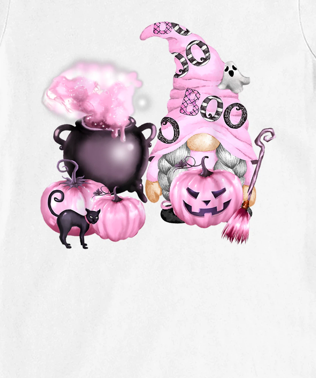 In October We Wear Pink Gnome Breast Cancer Awareness T-Shirt, Women T-Shirt