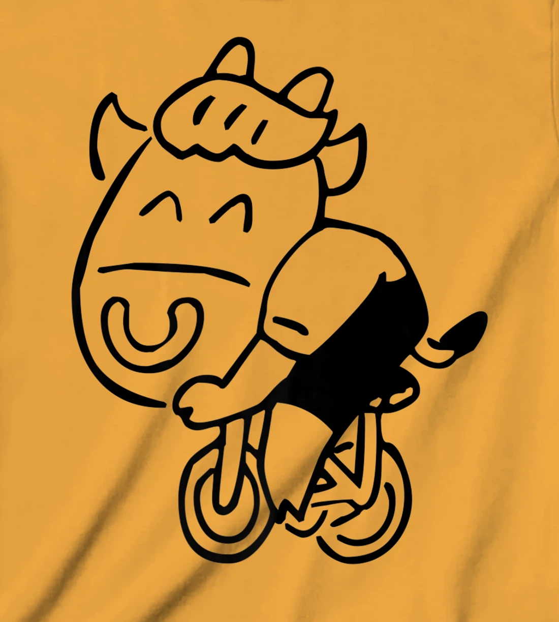 Womens Cow Riding Bicycle Cartoon T-Shirt, Kid T-Shirt and Women T-Shirt