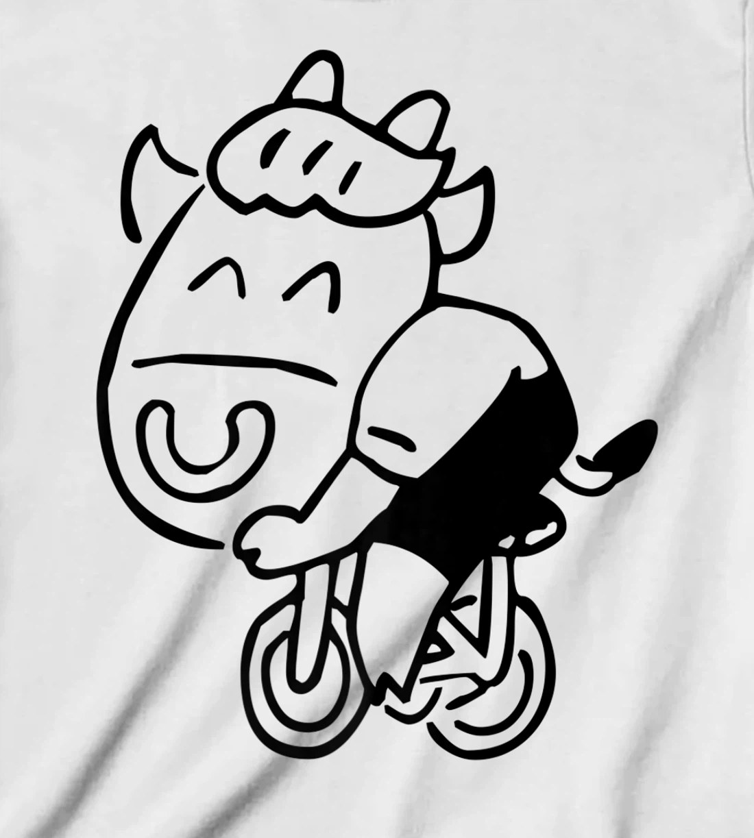 Womens Cow Riding Bicycle Cartoon T-Shirt, Kid T-Shirt and Women T-Shirt