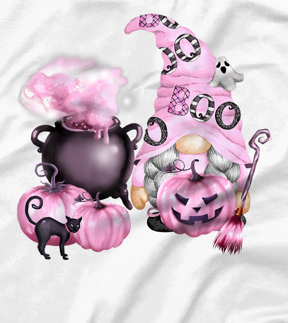 In October We Wear Pink Gnome Breast Cancer Awareness T-Shirt, Women T-Shirt