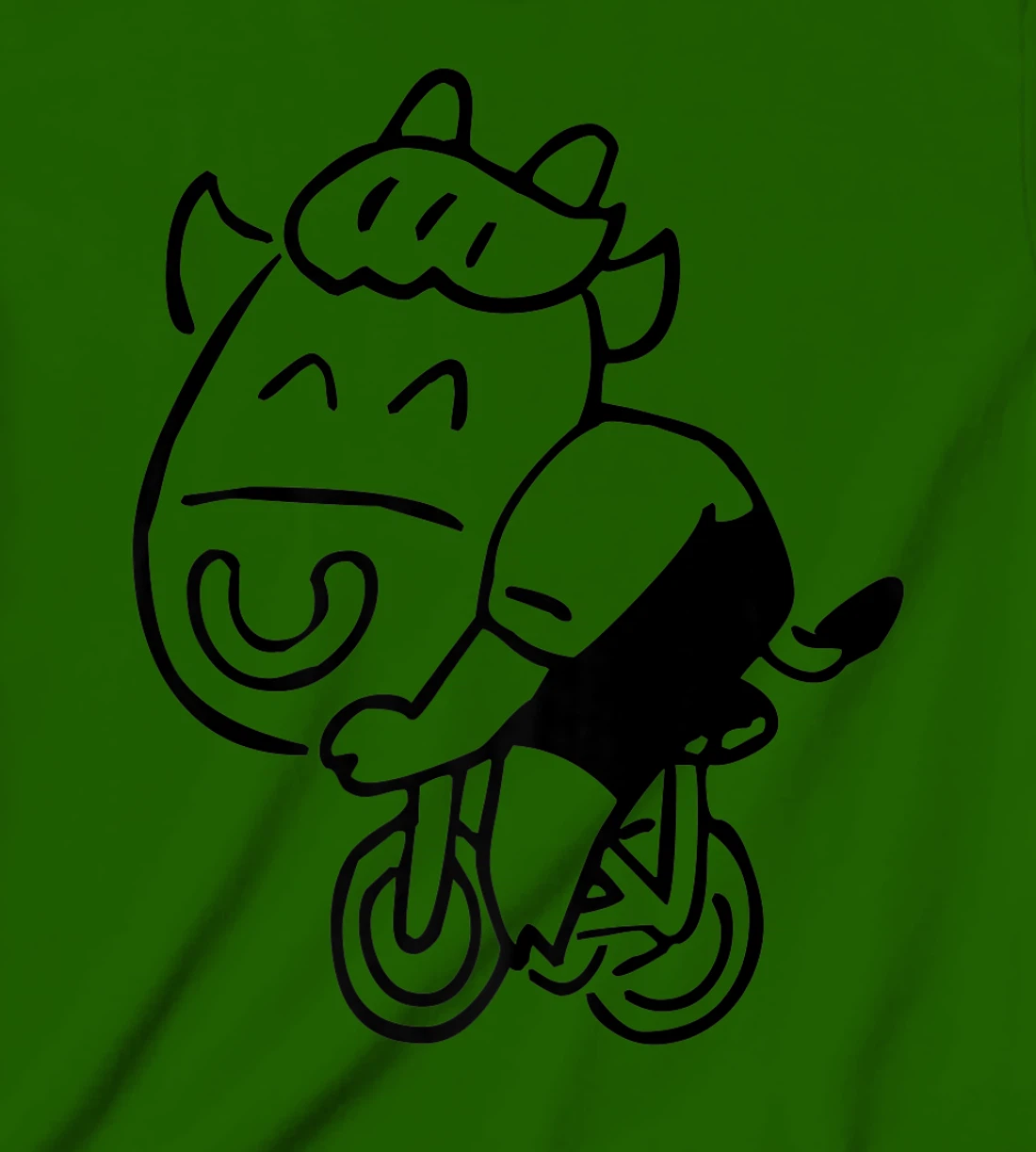 Womens Cow Riding Bicycle Cartoon T-Shirt, Kid T-Shirt and Women T-Shirt