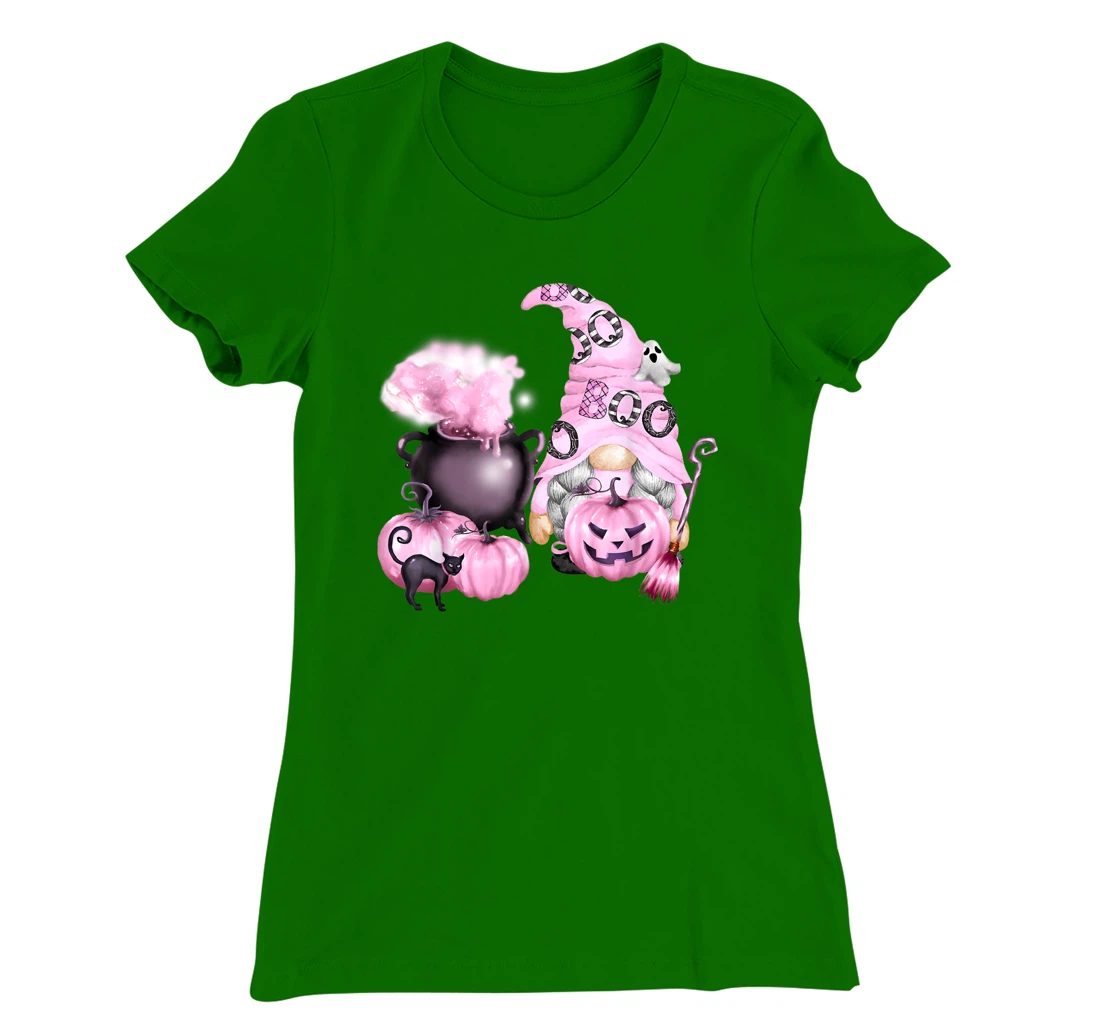 In October We Wear Pink Gnome Breast Cancer Awareness T-Shirt, Women T-Shirt