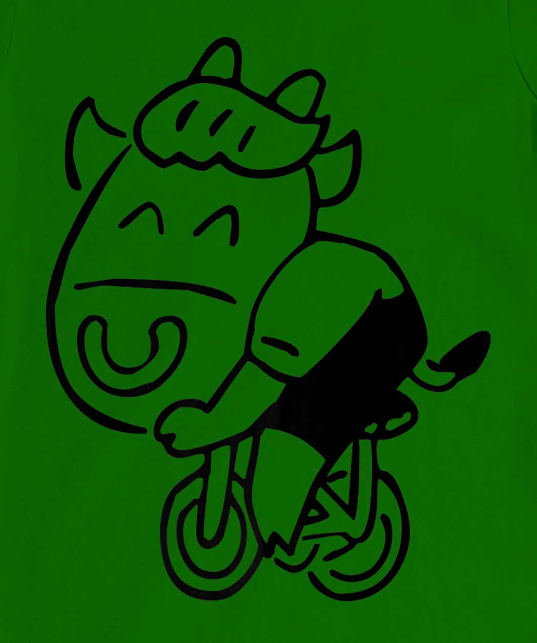 Womens Cow Riding Bicycle Cartoon T-Shirt, Kid T-Shirt and Women T-Shirt