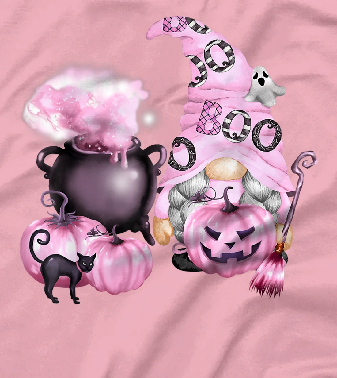 In October We Wear Pink Gnome Breast Cancer Awareness T-Shirt, Women T-Shirt