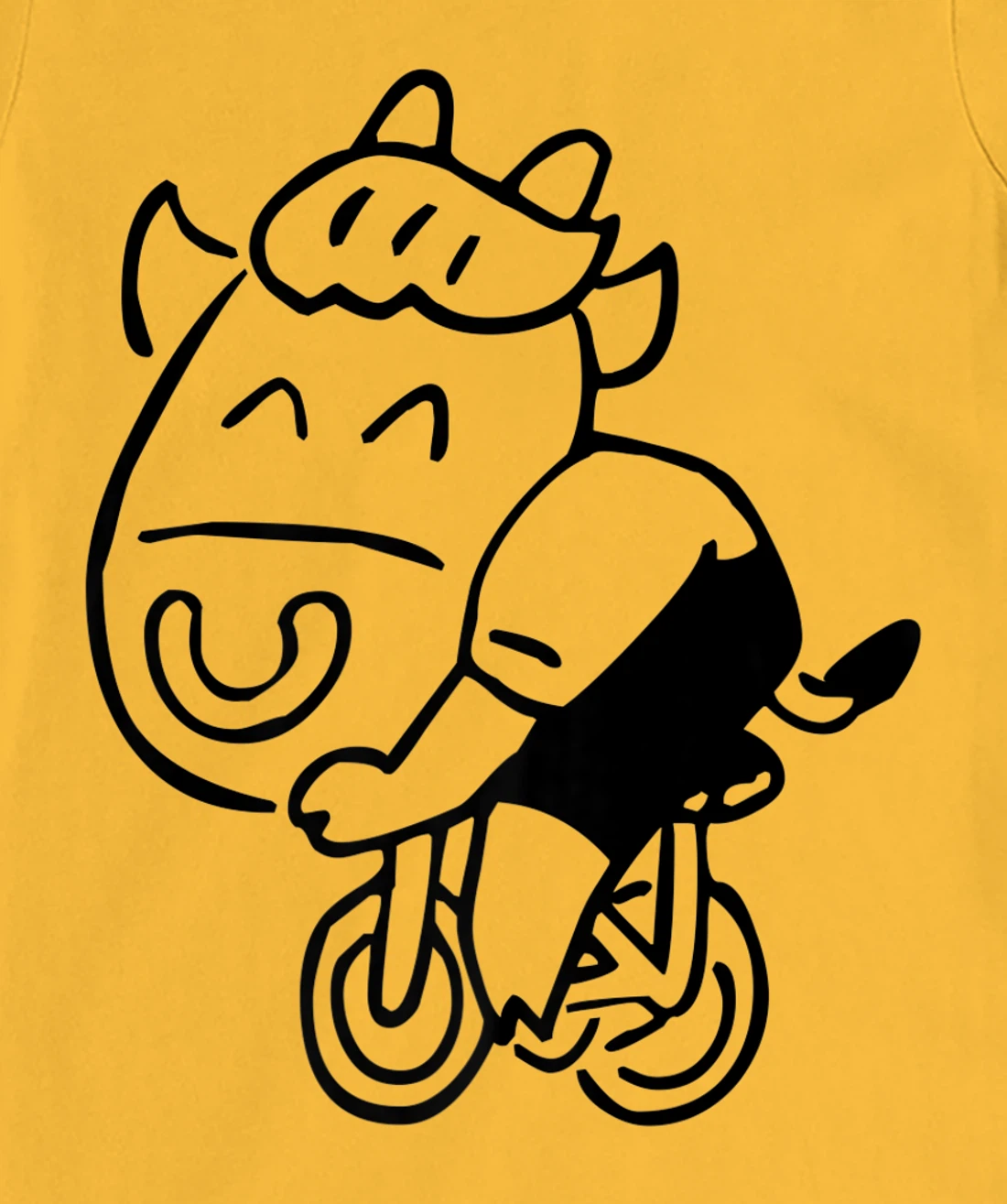 Womens Cow Riding Bicycle Cartoon T-Shirt, Kid T-Shirt and Women T-Shirt