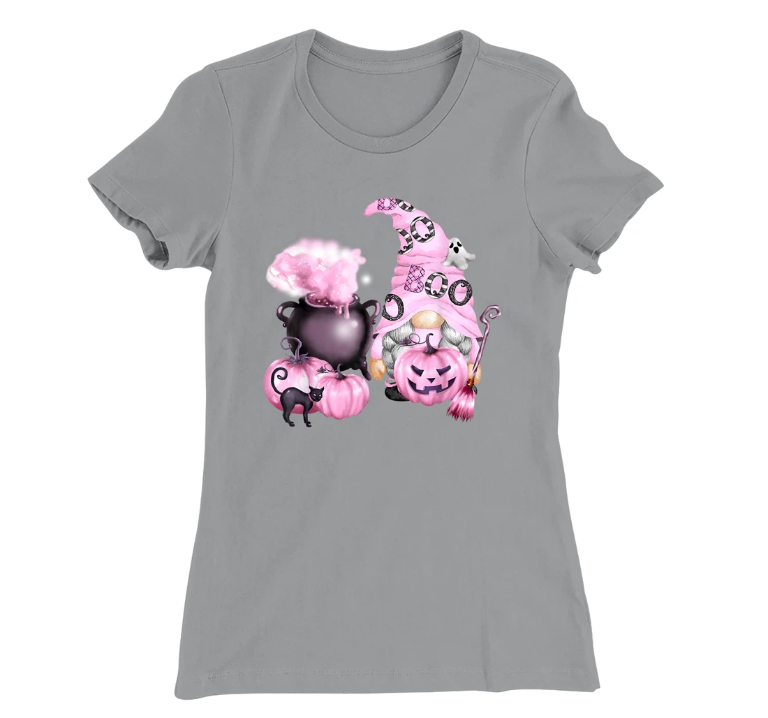 In October We Wear Pink Gnome Breast Cancer Awareness T-Shirt, Women T-Shirt