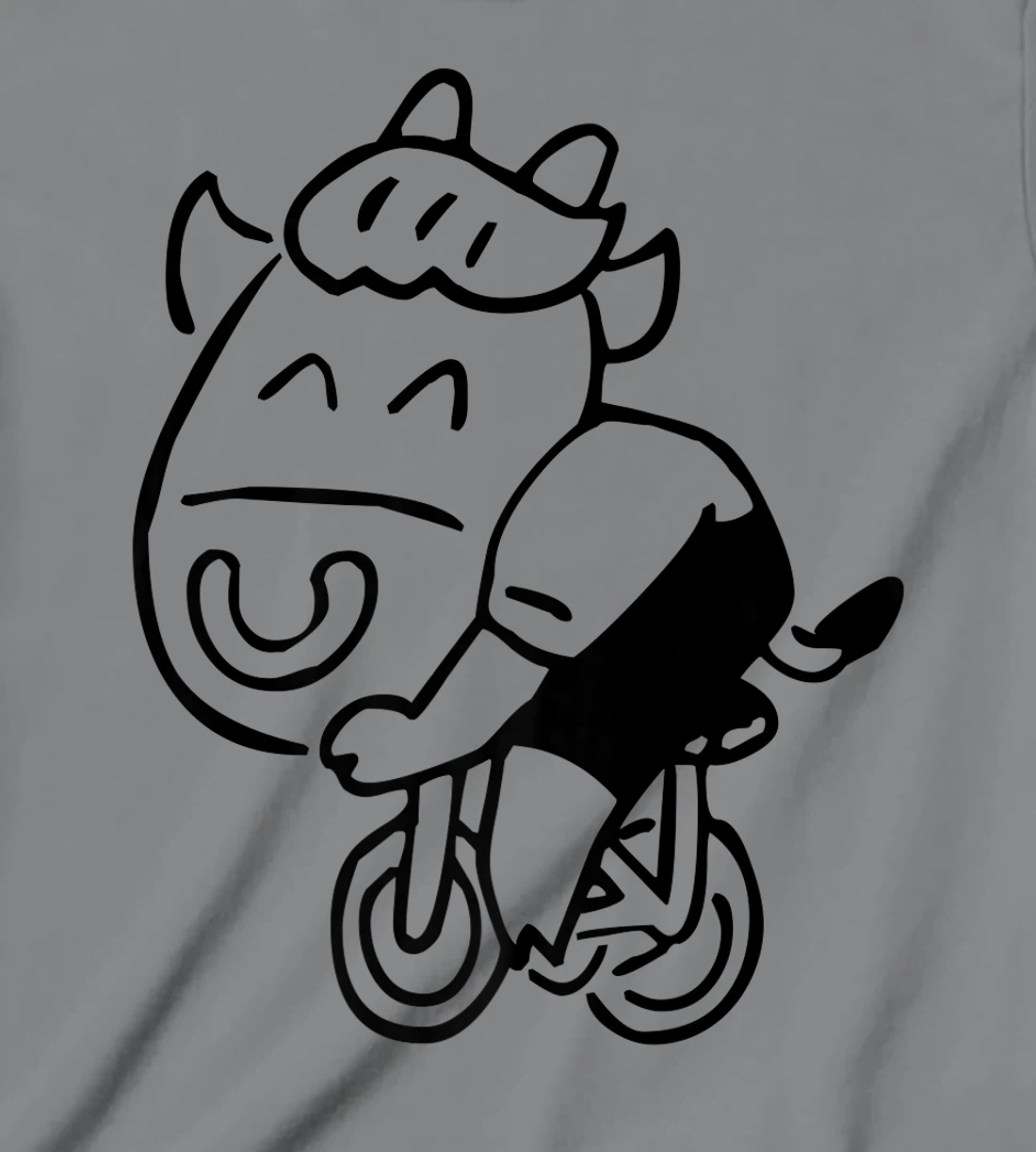 Womens Cow Riding Bicycle Cartoon T-Shirt, Kid T-Shirt and Women T-Shirt