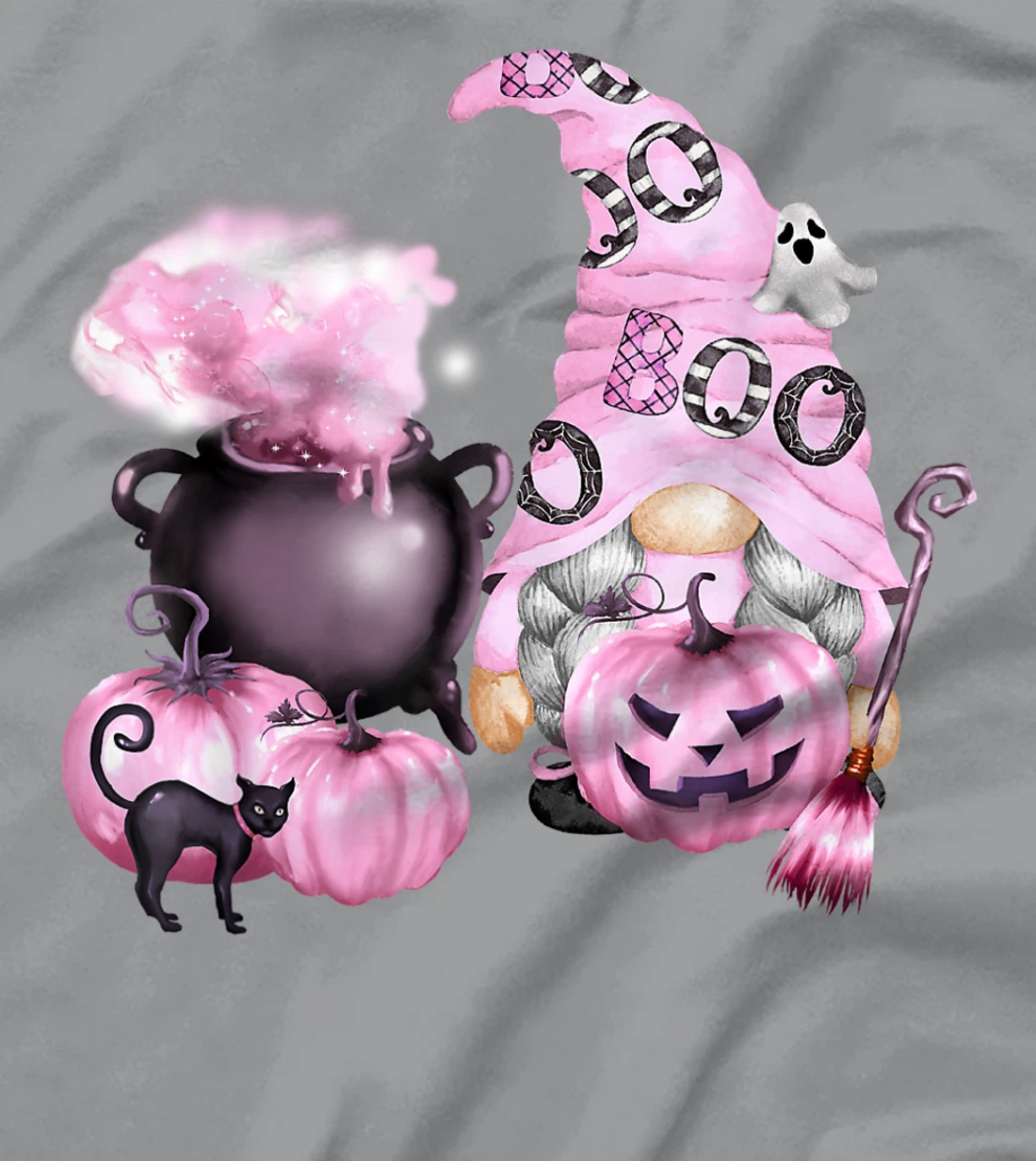 In October We Wear Pink Gnome Breast Cancer Awareness T-Shirt, Women T-Shirt