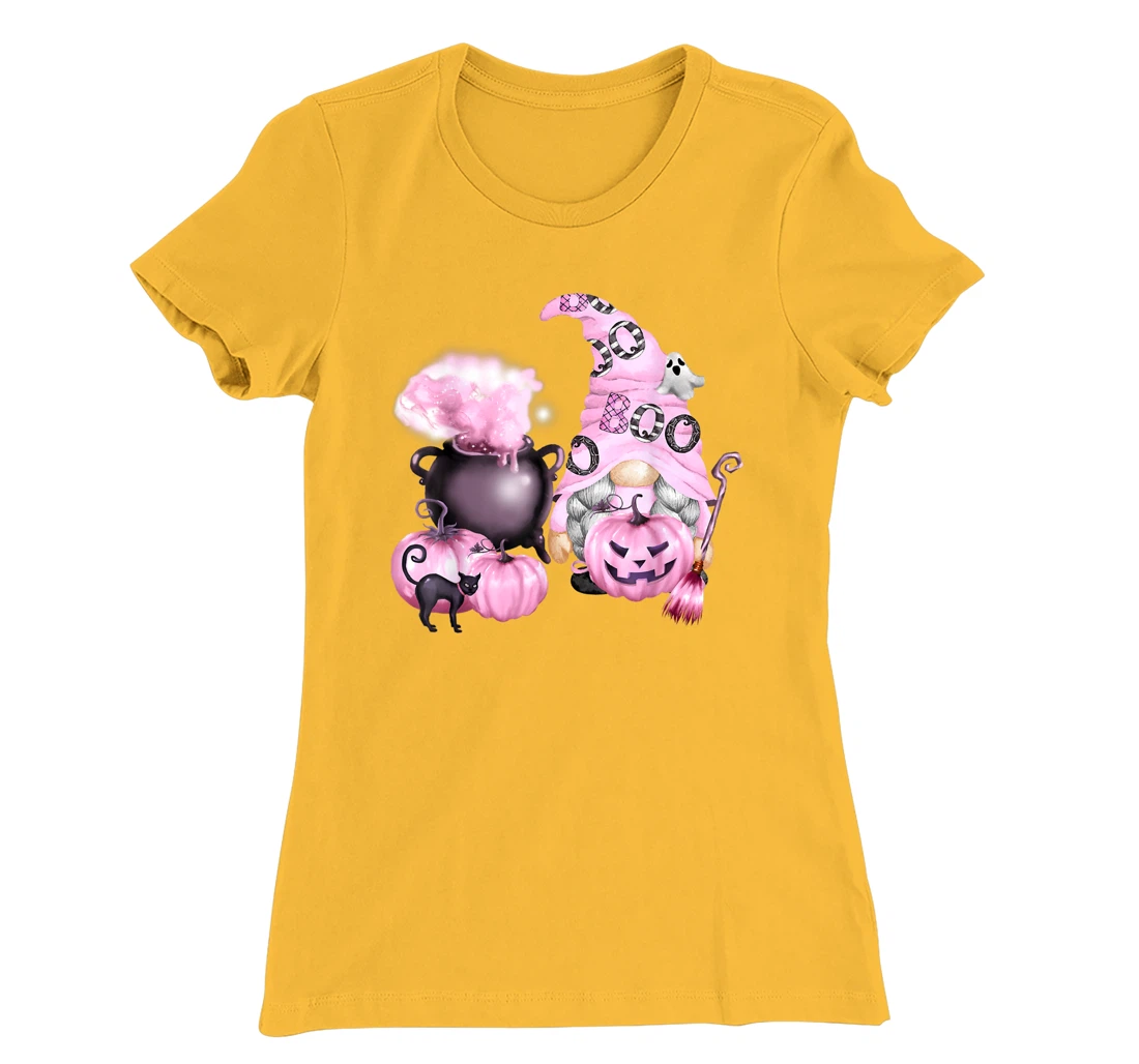 In October We Wear Pink Gnome Breast Cancer Awareness T-Shirt, Women T-Shirt