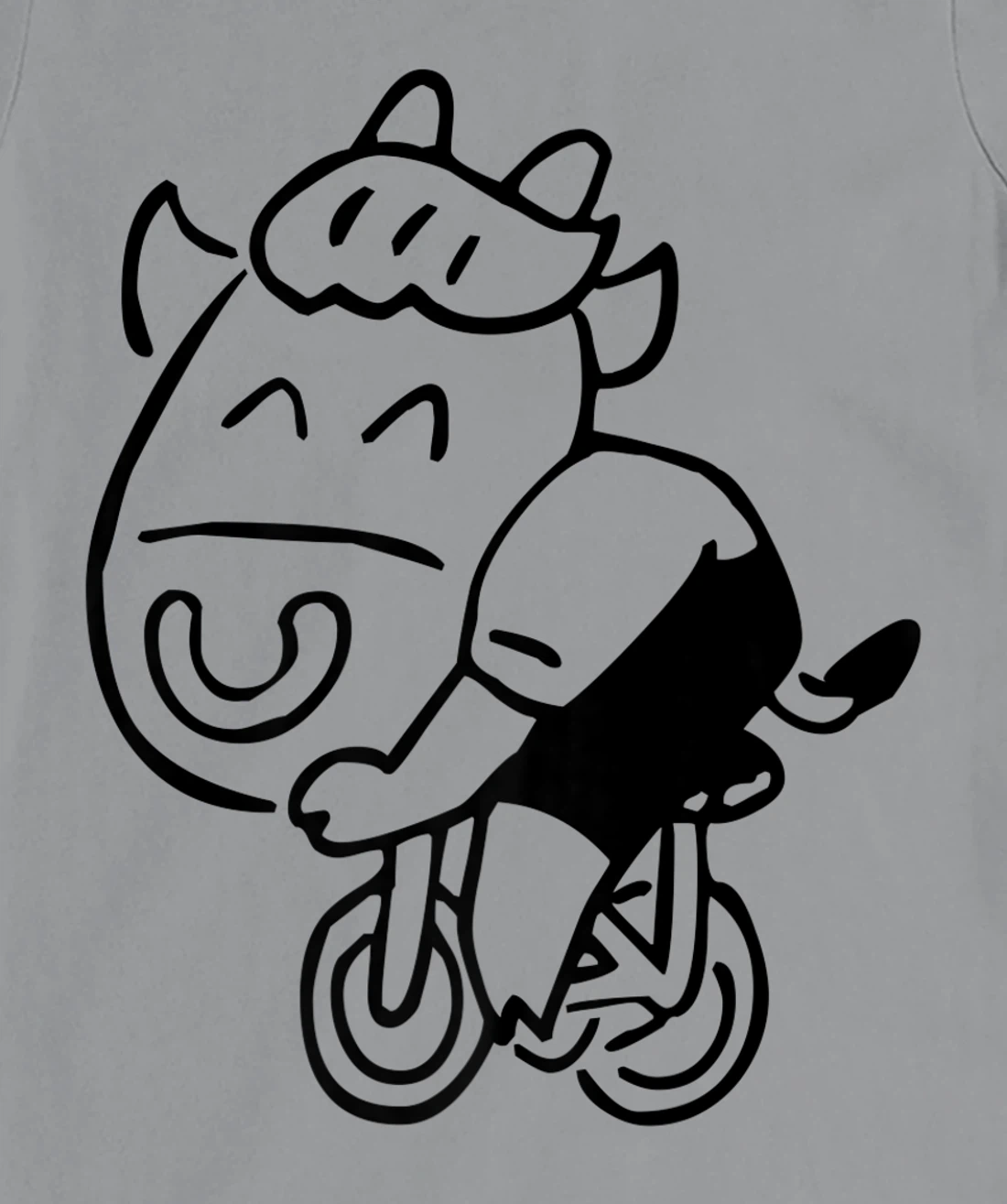 Womens Cow Riding Bicycle Cartoon T-Shirt, Kid T-Shirt and Women T-Shirt