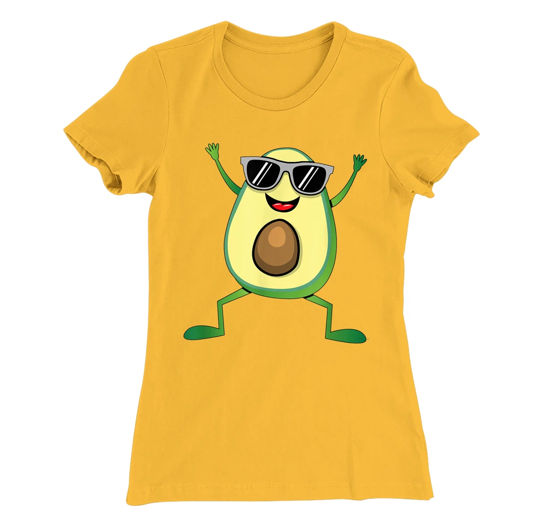 Womens Vegan Food Graphic - Guacamole - Cute Dancing Avocado T-Shirt, Kid T-Shirt and Women T-Shirt