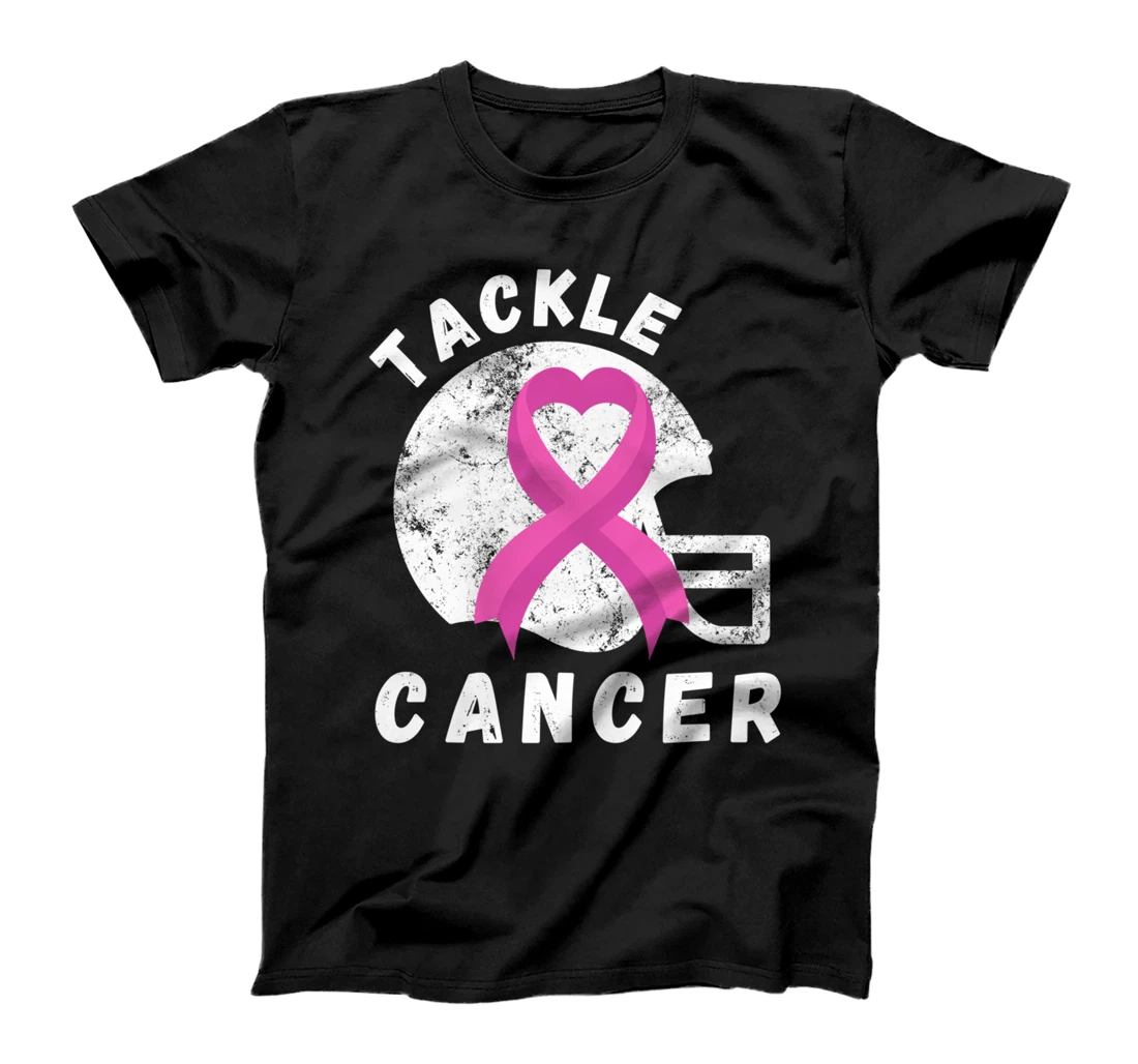 Tackle Breast Cancer Football Pink Ribbon Awareness T-Shirt