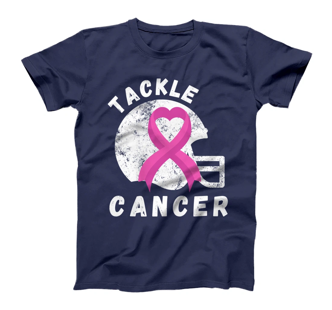 Tackle Breast Cancer Football Pink Ribbon Awareness T-Shirt