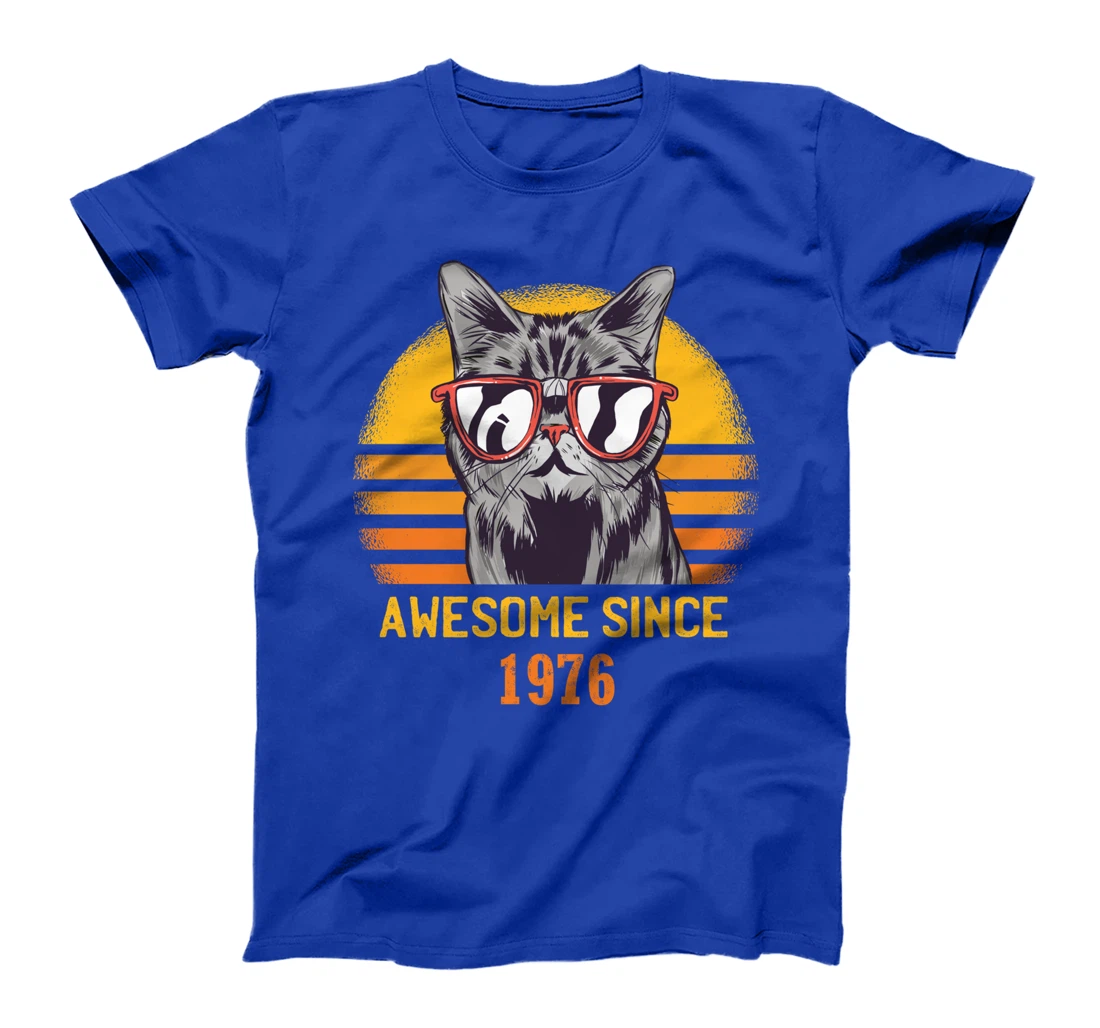 Awesome Since 1976 Cat Design Sunset T-Shirt