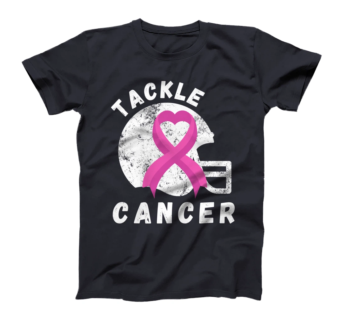 Tackle Breast Cancer Football Pink Ribbon Awareness T-Shirt