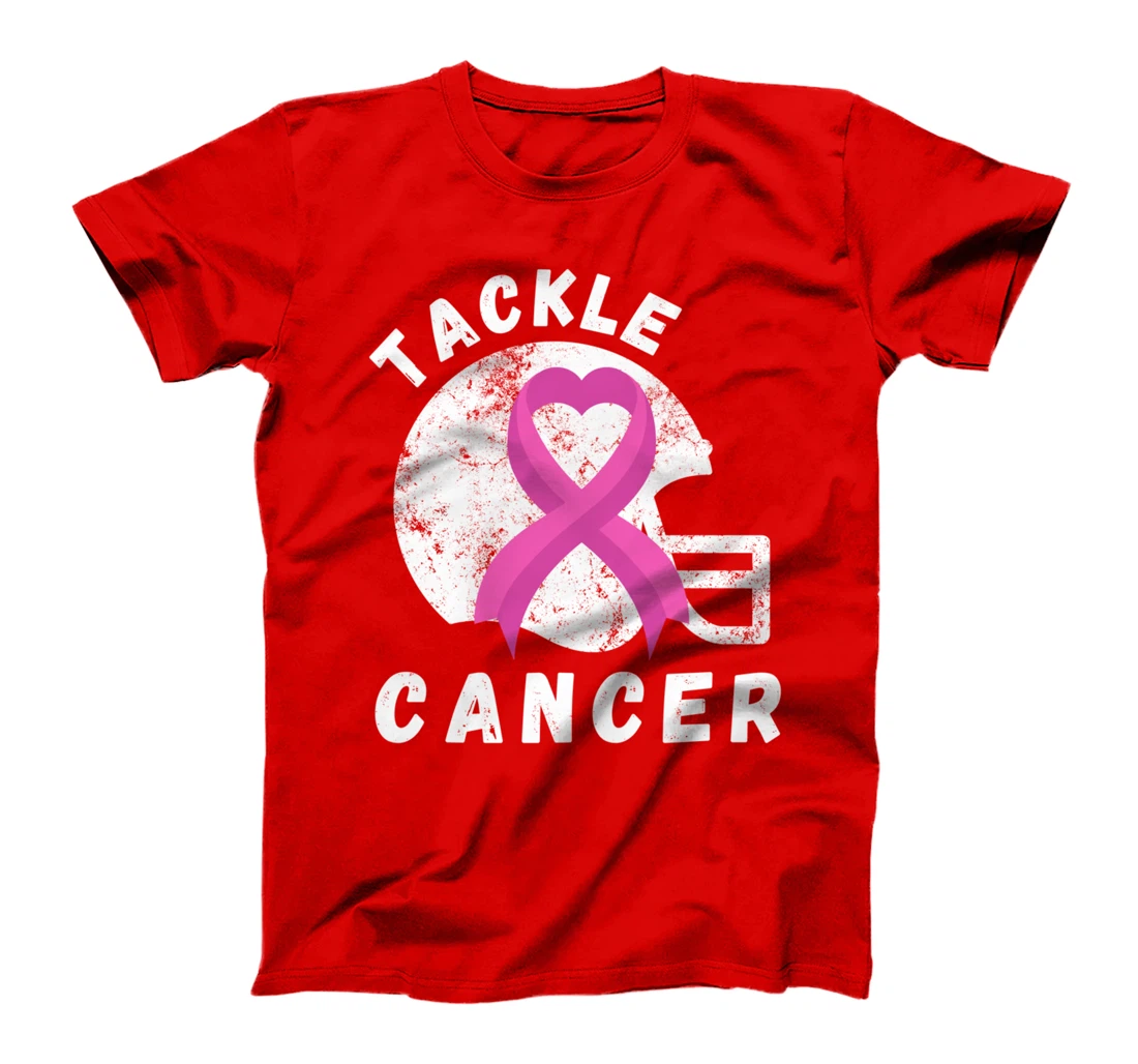 Tackle Breast Cancer Football Pink Ribbon Awareness T-Shirt