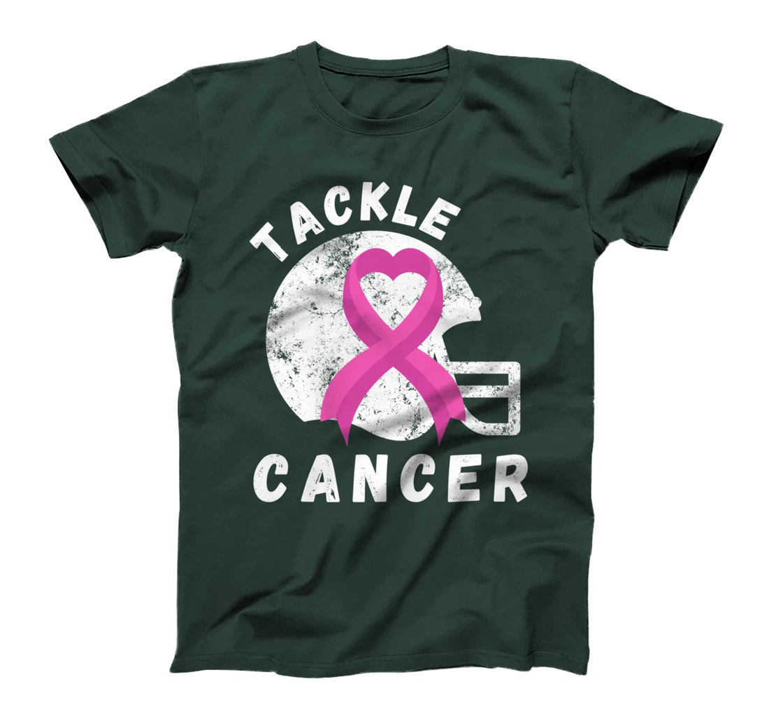 Tackle Breast Cancer Football Pink Ribbon Awareness T-Shirt