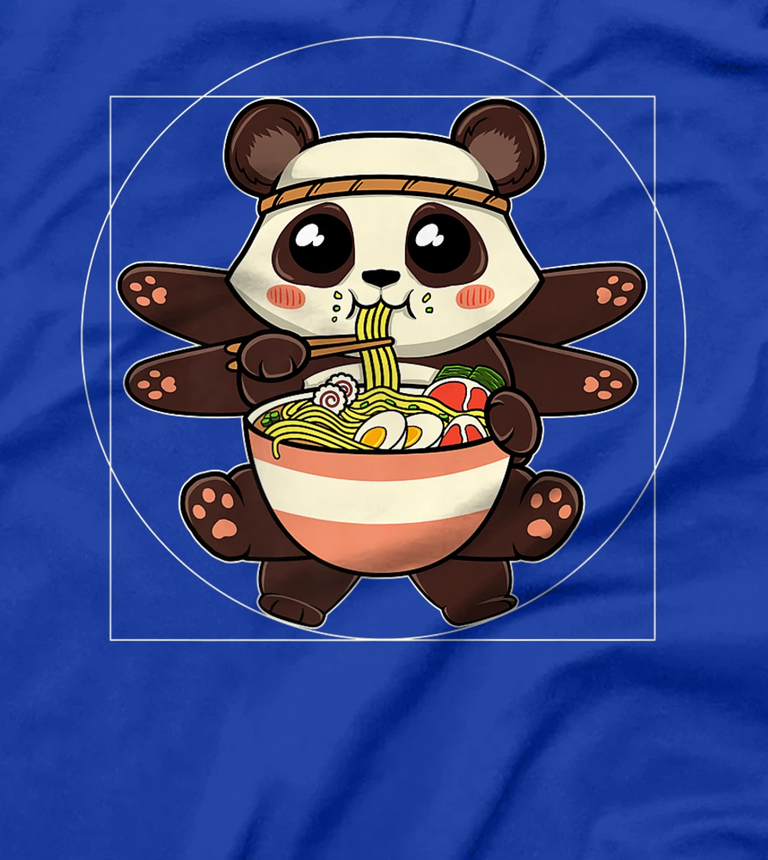 Ramen Noodles Panda Kawaii Anime Vitruvian Ramen Panda T-Shirt, Women T-Shirt