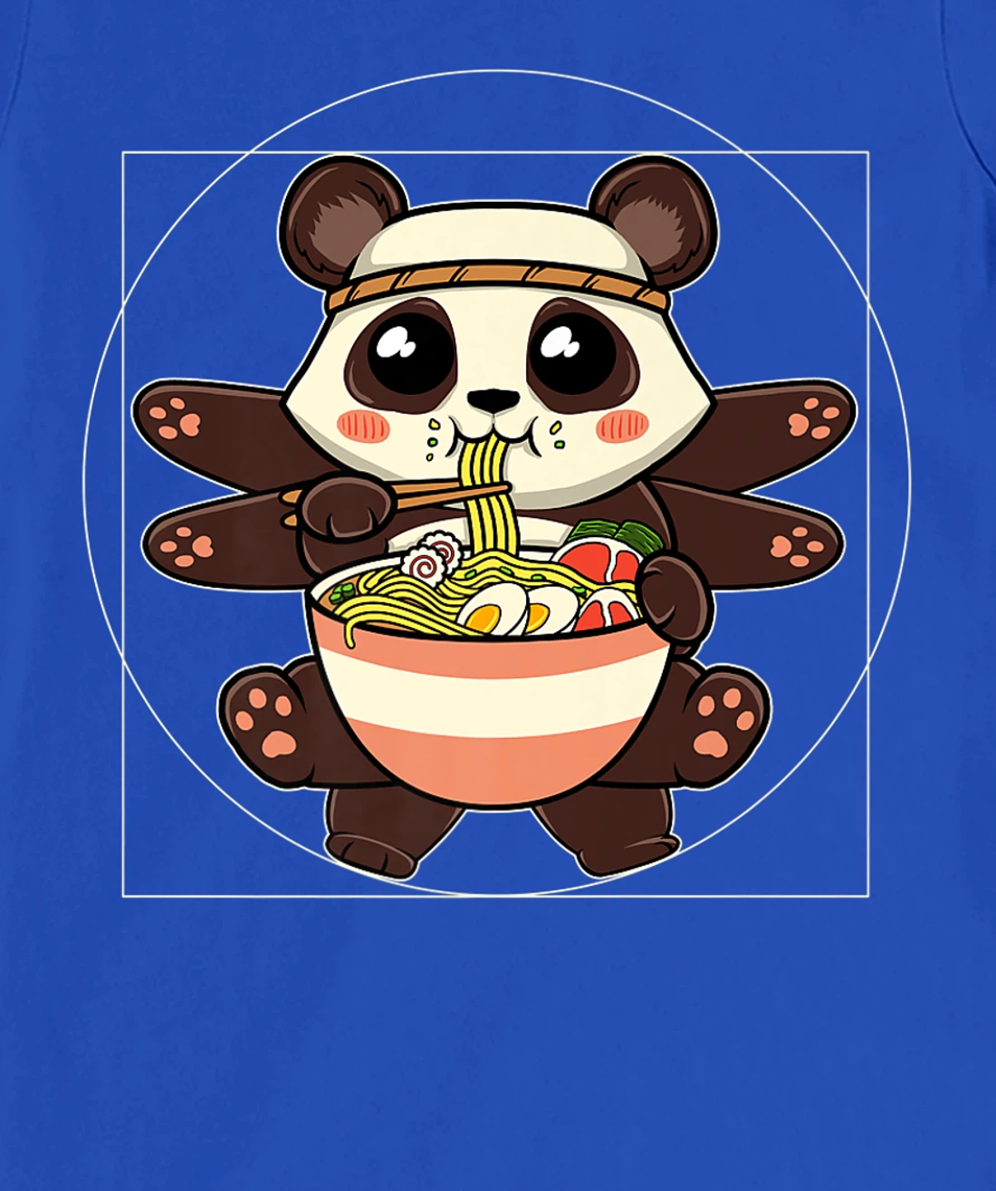 Ramen Noodles Panda Kawaii Anime Vitruvian Ramen Panda T-Shirt, Women T-Shirt