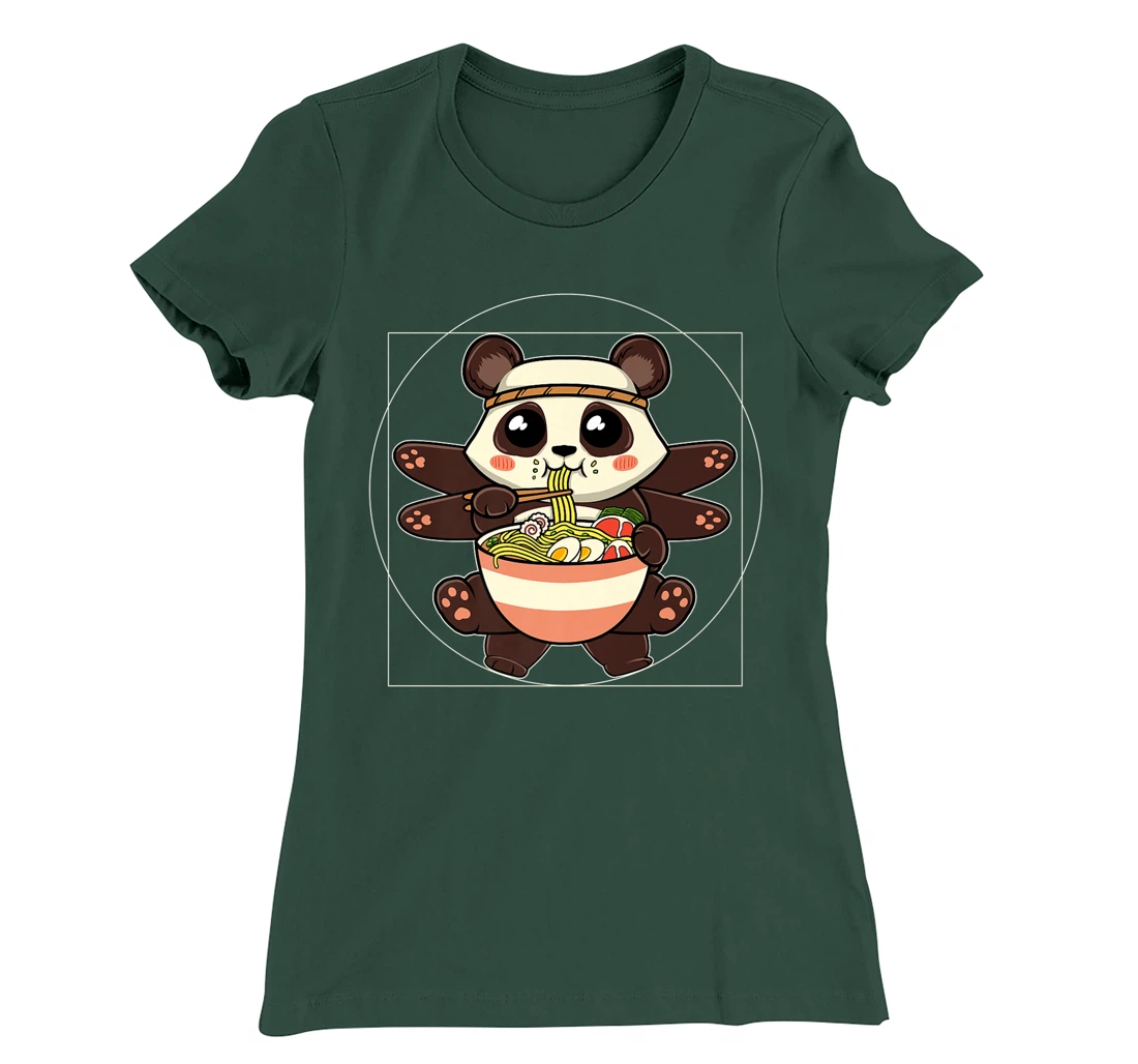 Ramen Noodles Panda Kawaii Anime Vitruvian Ramen Panda T-Shirt, Women T-Shirt