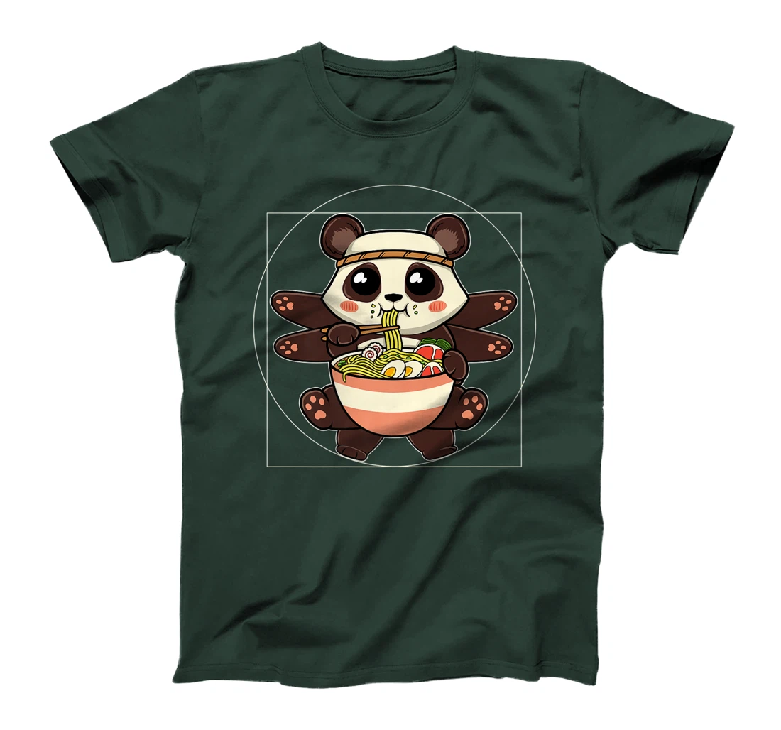 Ramen Noodles Panda Kawaii Anime Vitruvian Ramen Panda T-Shirt, Women T-Shirt