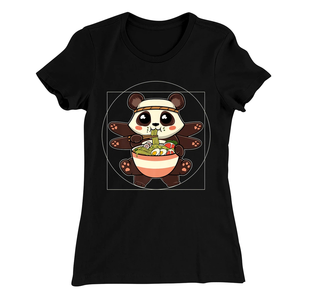 Ramen Noodles Panda Kawaii Anime Vitruvian Ramen Panda T-Shirt, Women T-Shirt