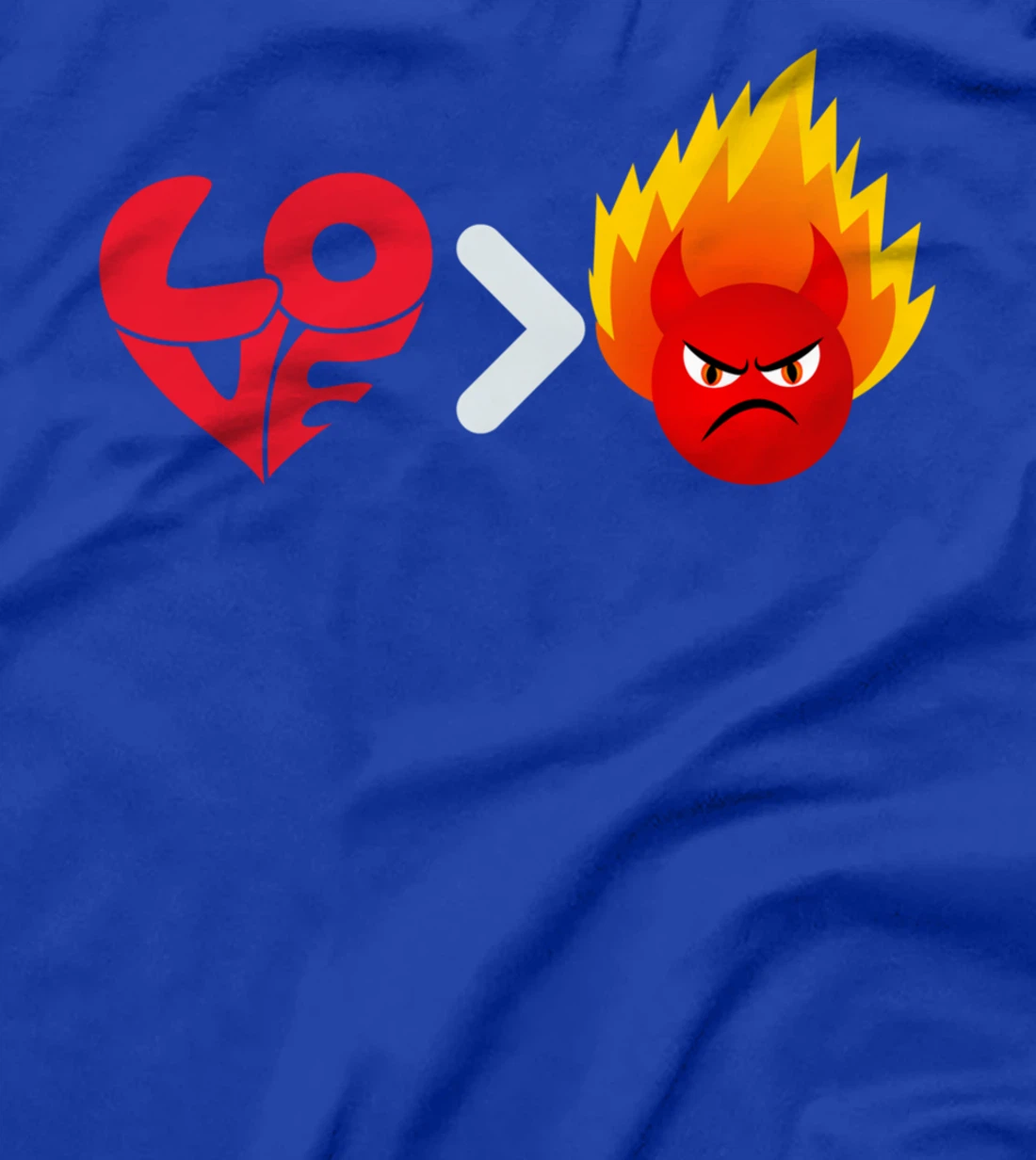 Love Is Greater Than Hate Funny Graphic Design T-Shirt