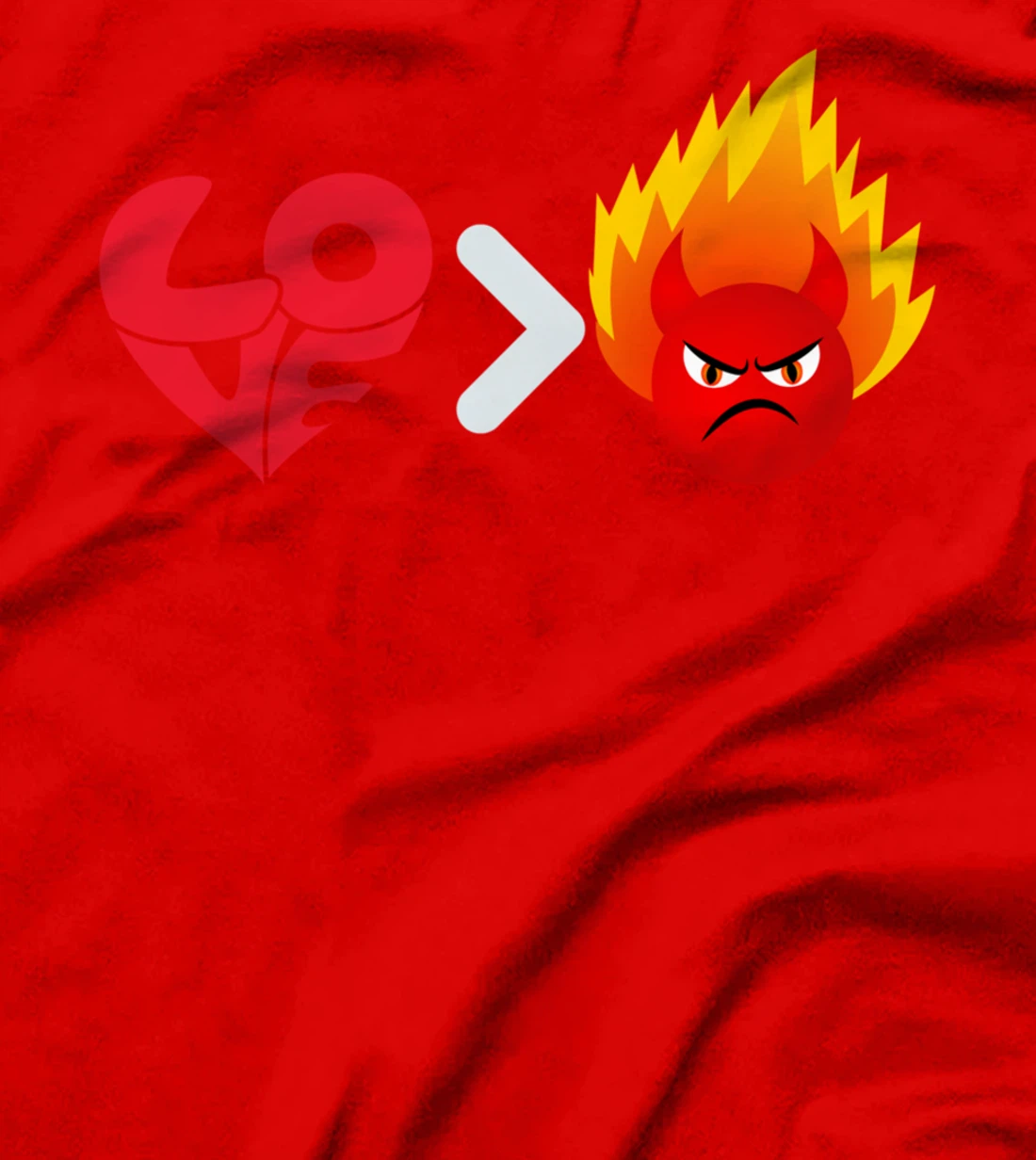 Love Is Greater Than Hate Funny Graphic Design T-Shirt