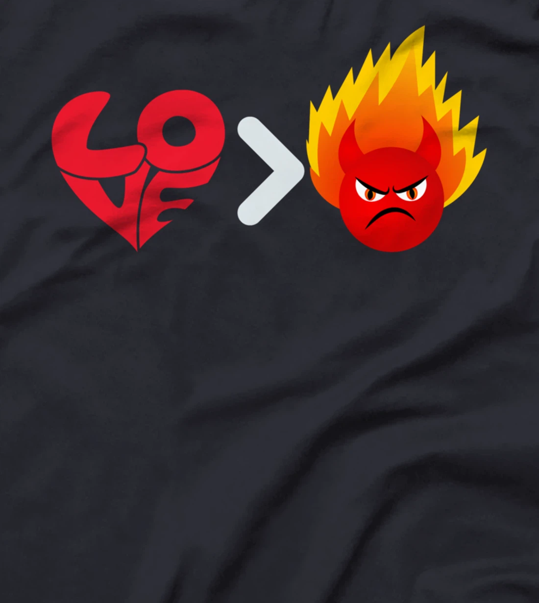 Love Is Greater Than Hate Funny Graphic Design T-Shirt