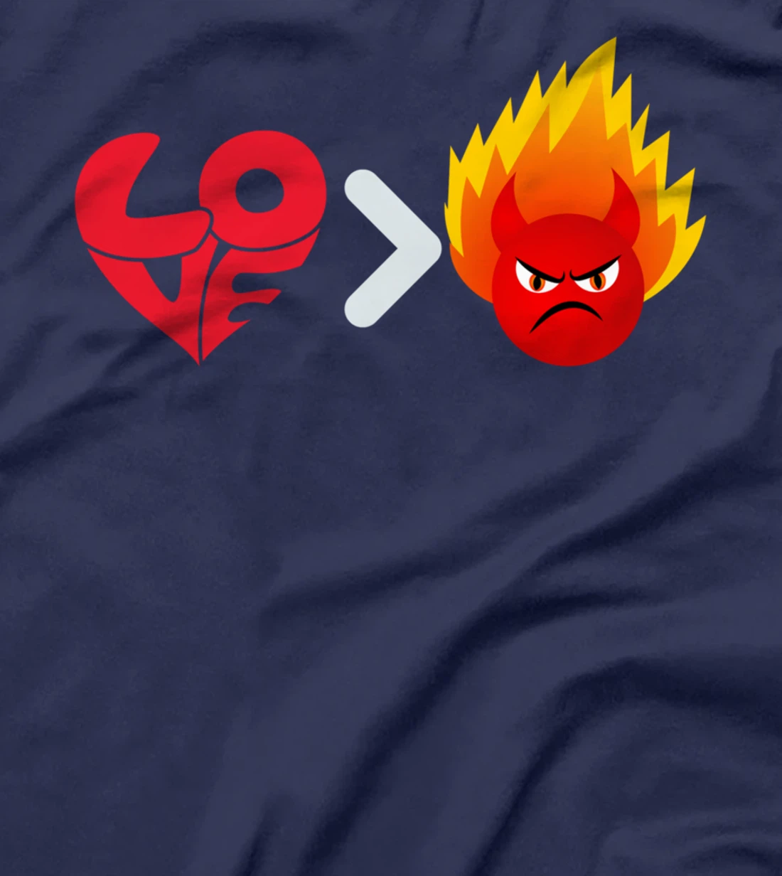 Love Is Greater Than Hate Funny Graphic Design T-Shirt