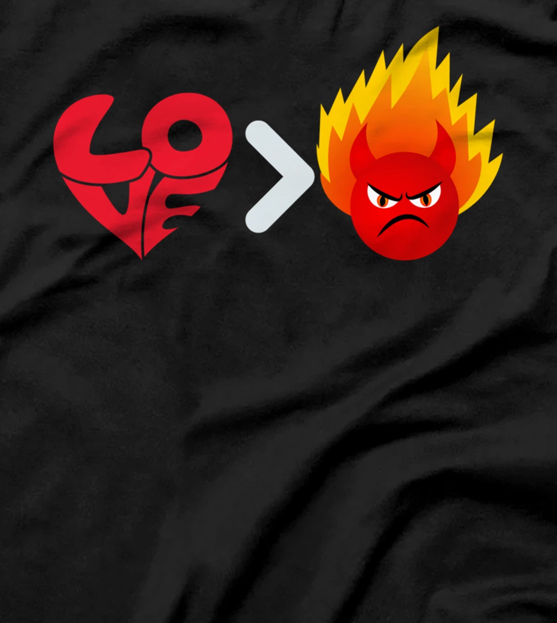 Love Is Greater Than Hate Funny Graphic Design T-Shirt