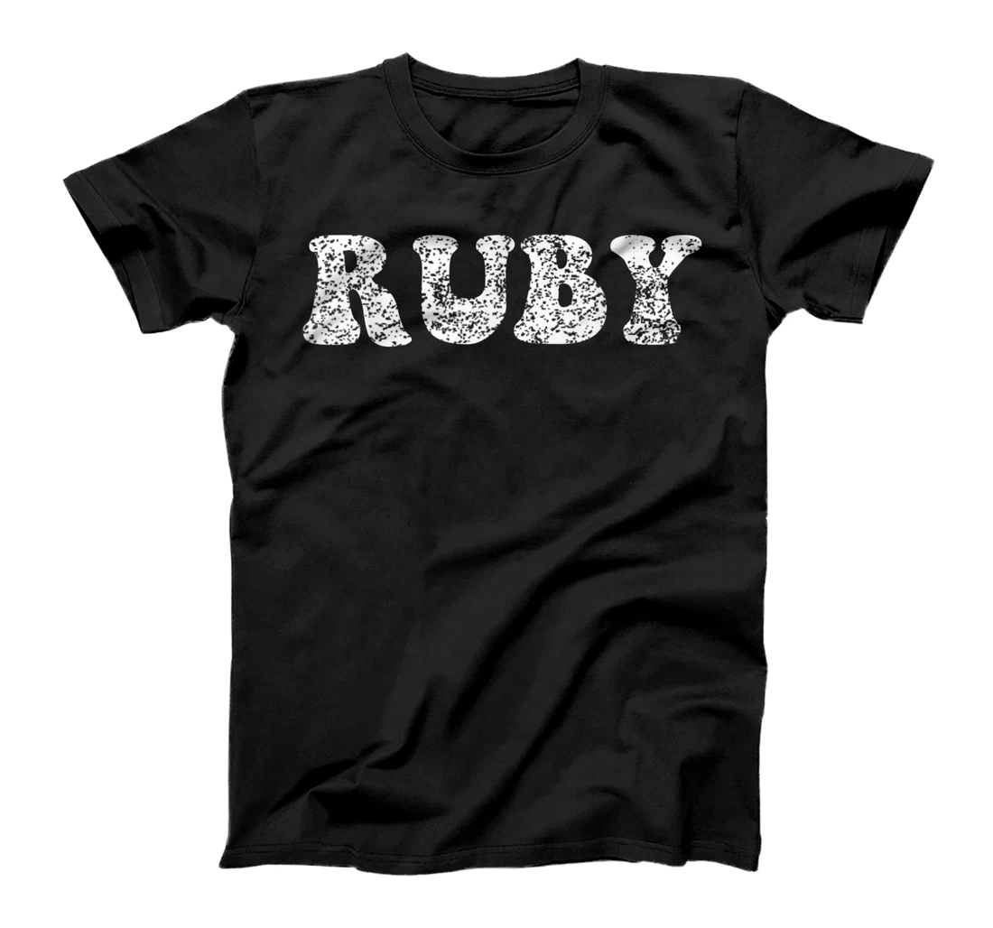 Distressed Grunge Worn Out Style Ruby T-Shirt, Women T-Shirt