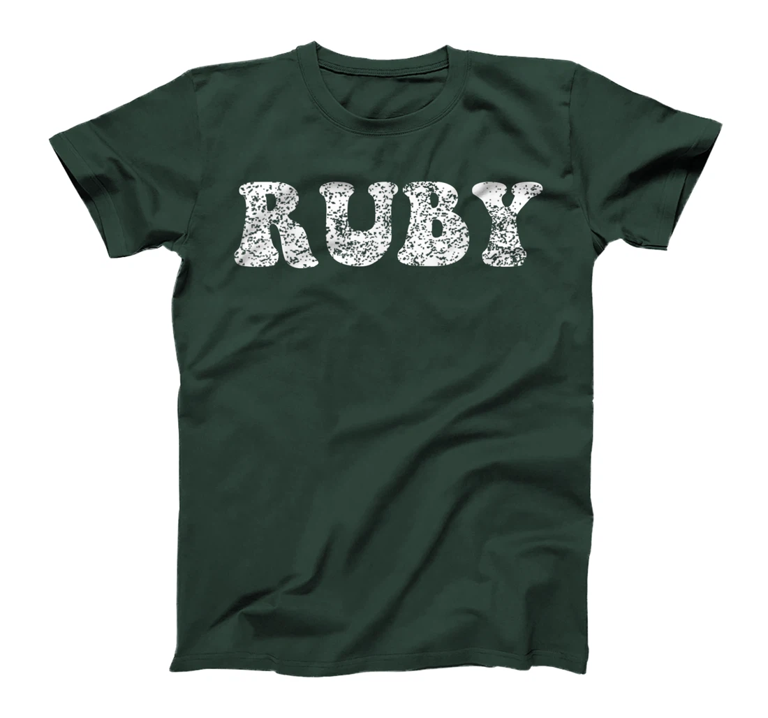 Distressed Grunge Worn Out Style Ruby T-Shirt, Women T-Shirt