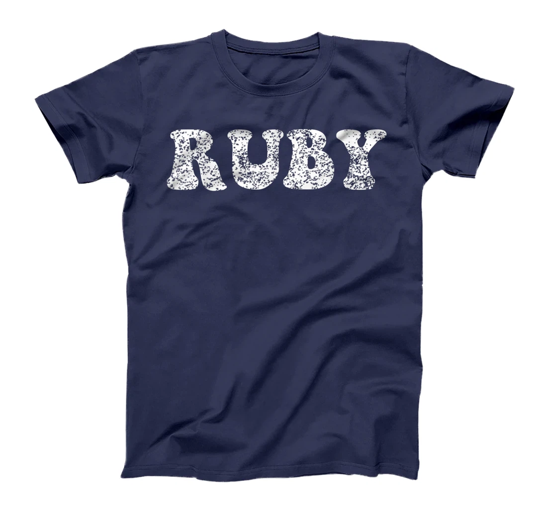 Distressed Grunge Worn Out Style Ruby T-Shirt, Women T-Shirt