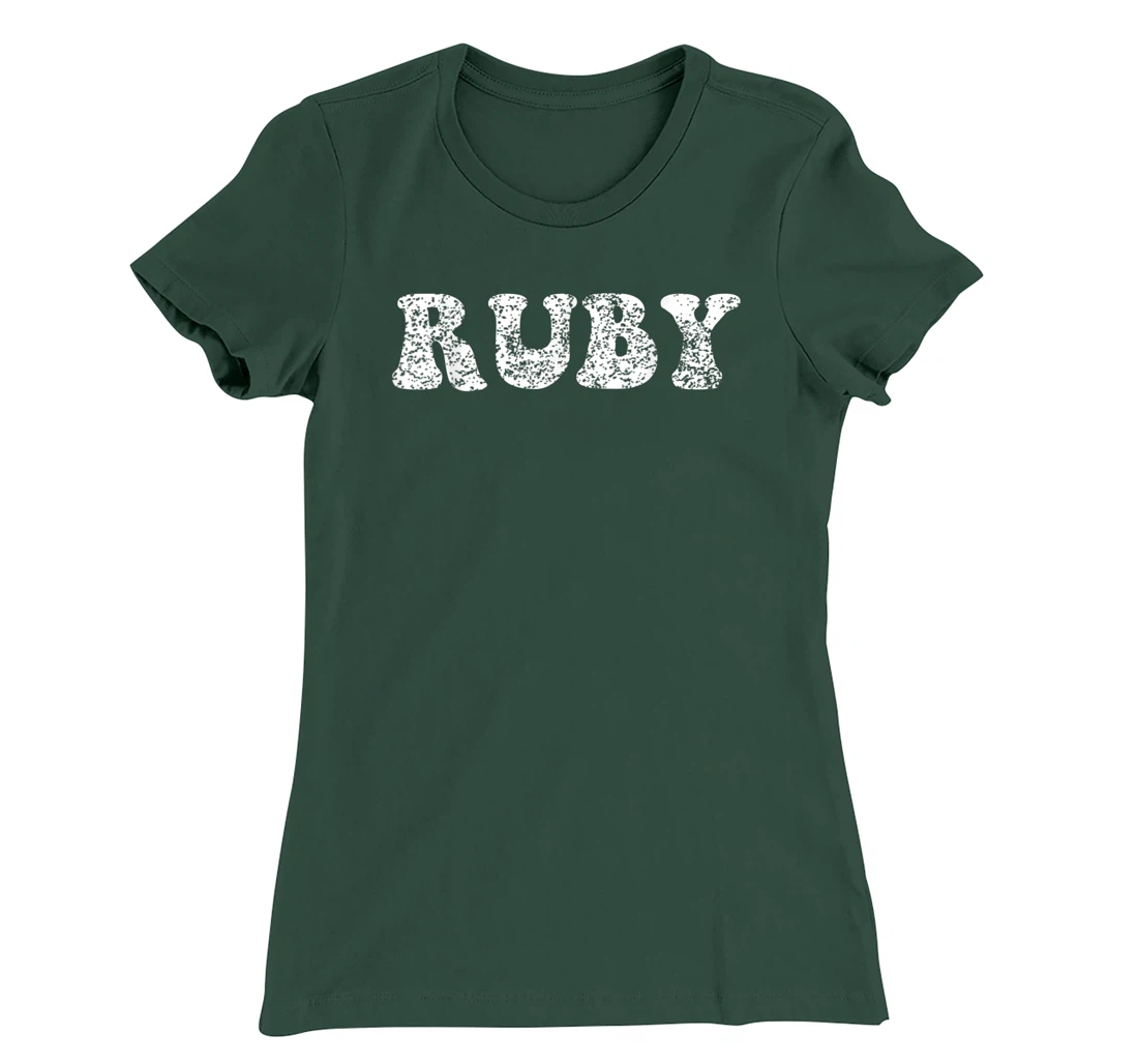 Distressed Grunge Worn Out Style Ruby T-Shirt, Women T-Shirt