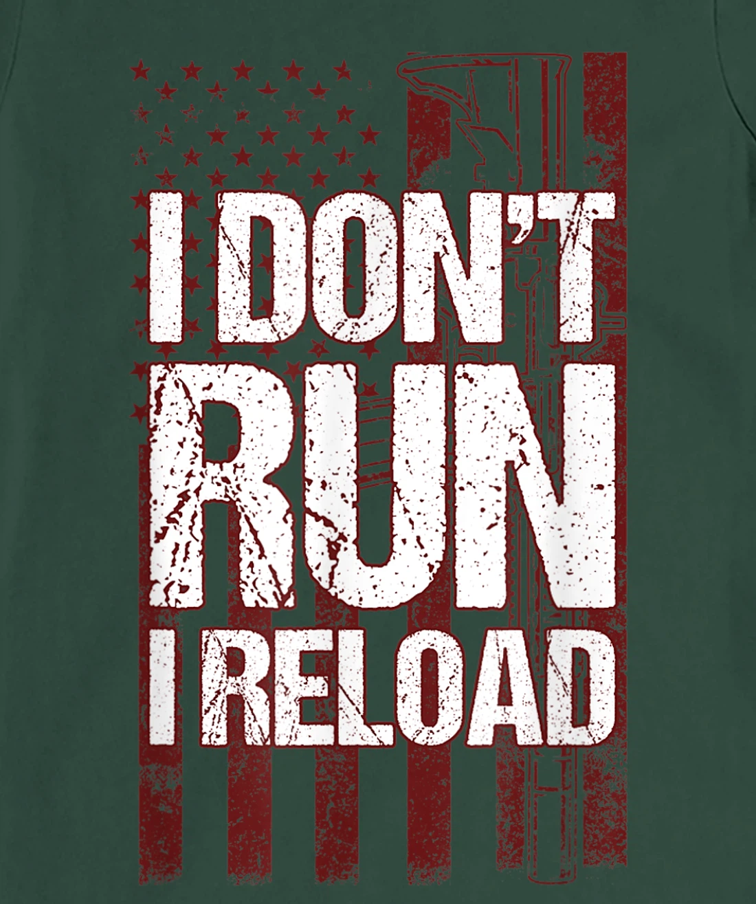 I Don't Run I Reload Funny Gun Lovers Gun Owners US Flag T-Shirt, Women T-Shirt