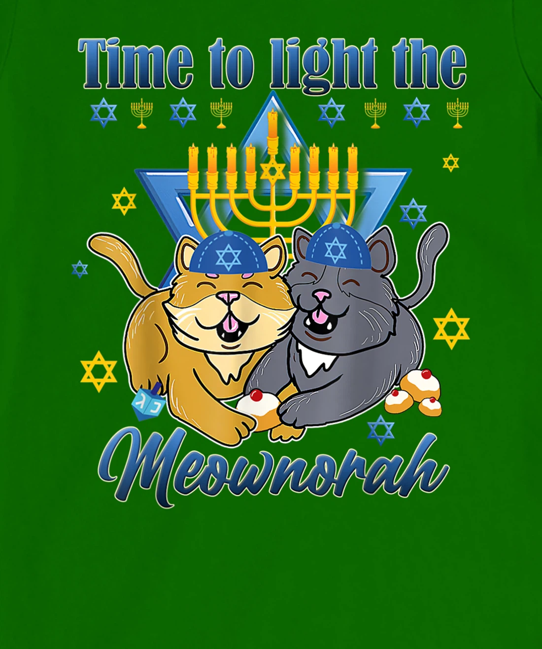 Womens Light The Meownorah Jewish Cat Menorah Lover Ugly Chanukah T-Shirt, Women T-Shirt