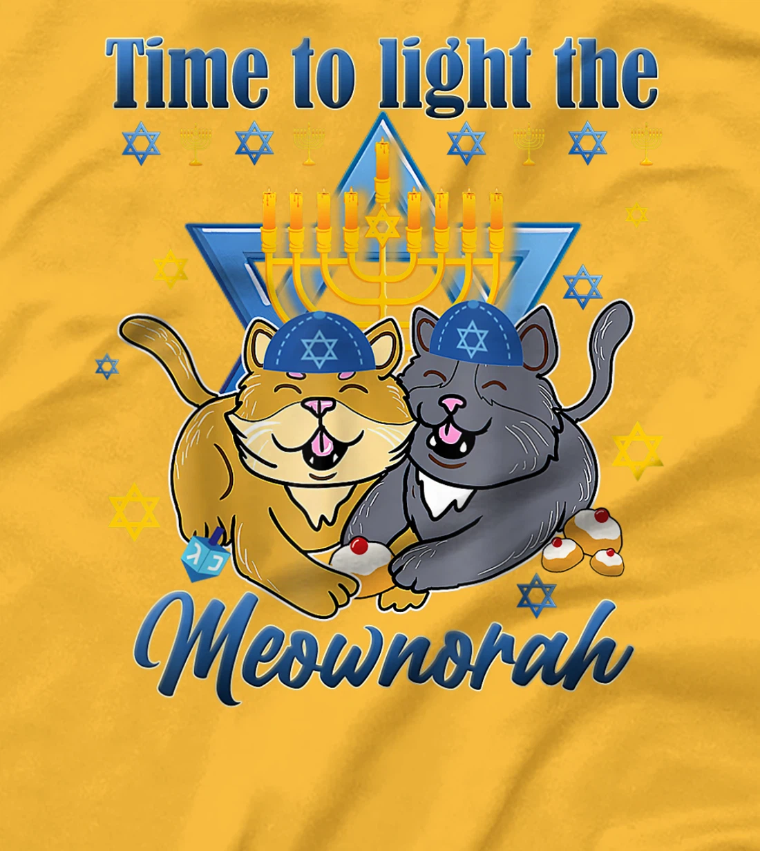 Womens Light The Meownorah Jewish Cat Menorah Lover Ugly Chanukah T-Shirt, Women T-Shirt
