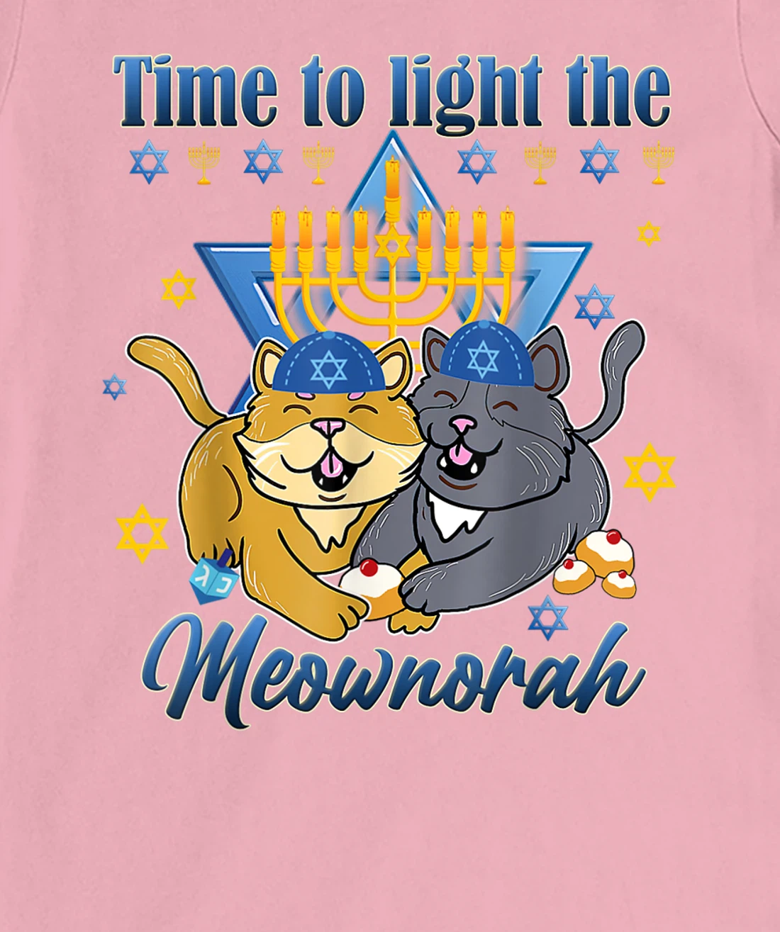 Womens Light The Meownorah Jewish Cat Menorah Lover Ugly Chanukah T-Shirt, Women T-Shirt