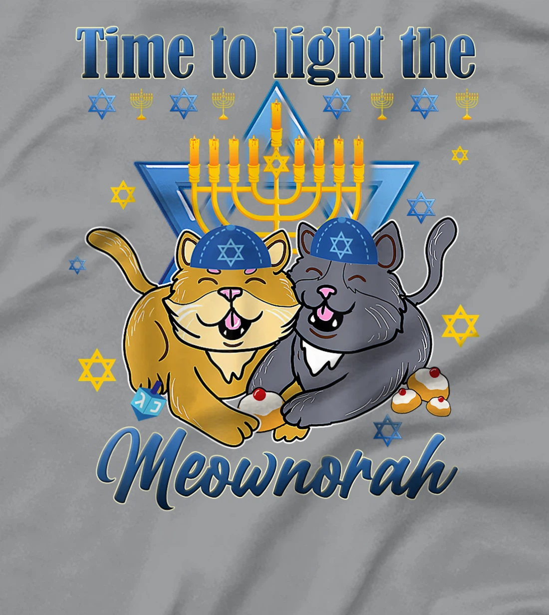 Womens Light The Meownorah Jewish Cat Menorah Lover Ugly Chanukah T-Shirt, Women T-Shirt