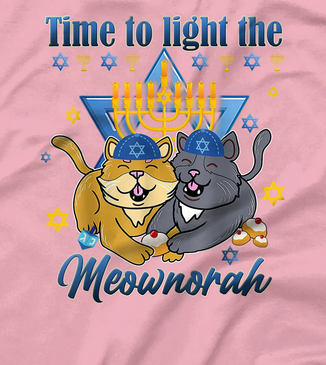 Womens Light The Meownorah Jewish Cat Menorah Lover Ugly Chanukah T-Shirt, Women T-Shirt
