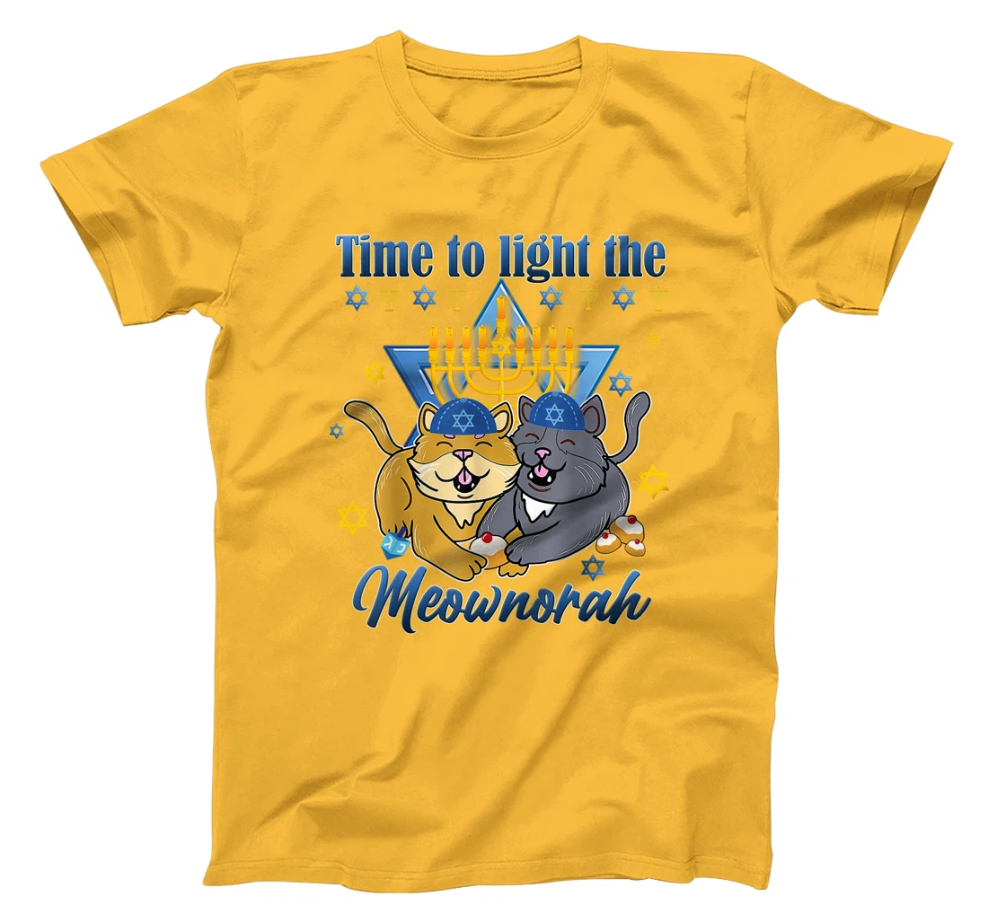 Womens Light The Meownorah Jewish Cat Menorah Lover Ugly Chanukah T-Shirt, Women T-Shirt