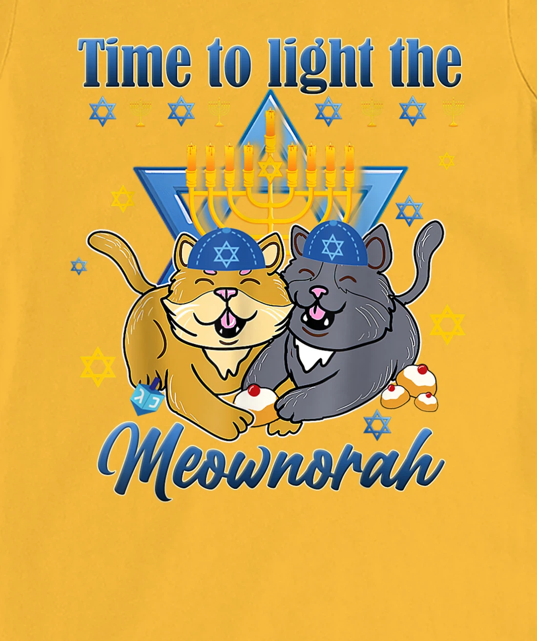 Womens Light The Meownorah Jewish Cat Menorah Lover Ugly Chanukah T-Shirt, Women T-Shirt