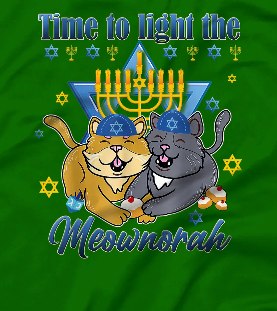 Womens Light The Meownorah Jewish Cat Menorah Lover Ugly Chanukah T-Shirt, Women T-Shirt