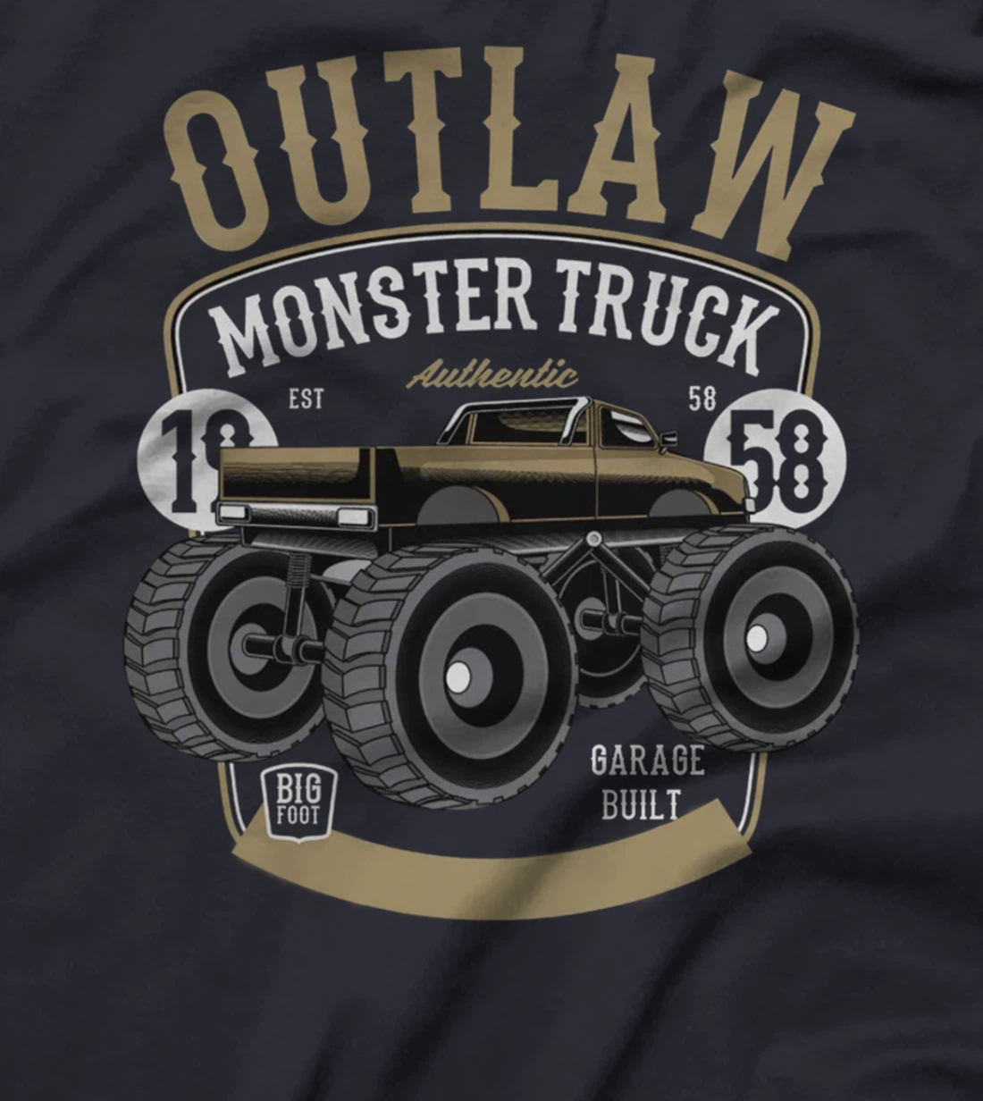 Outlaw Monster Truck Big Foot 58 Est T-Shirt