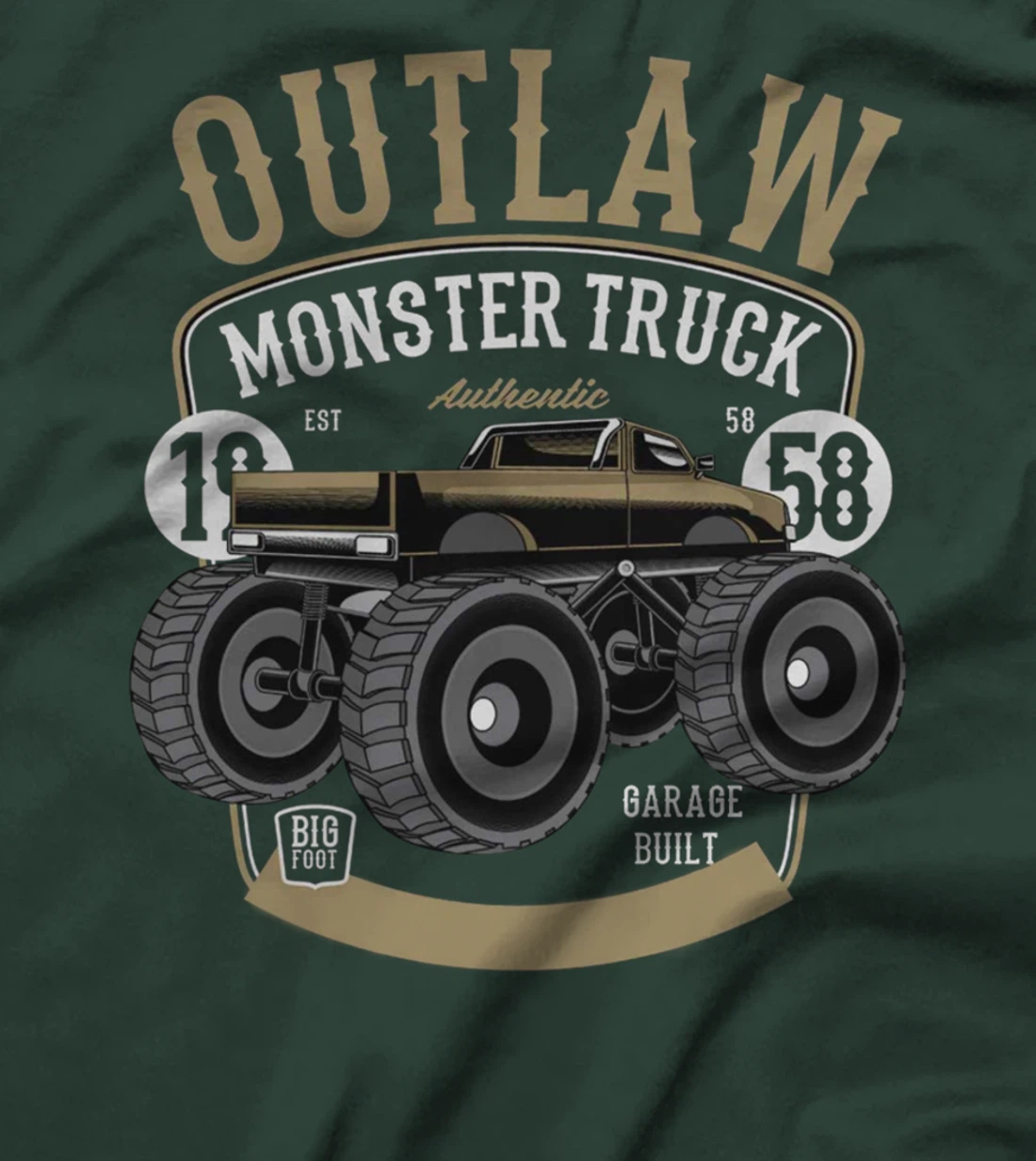Outlaw Monster Truck Big Foot 58 Est T-Shirt