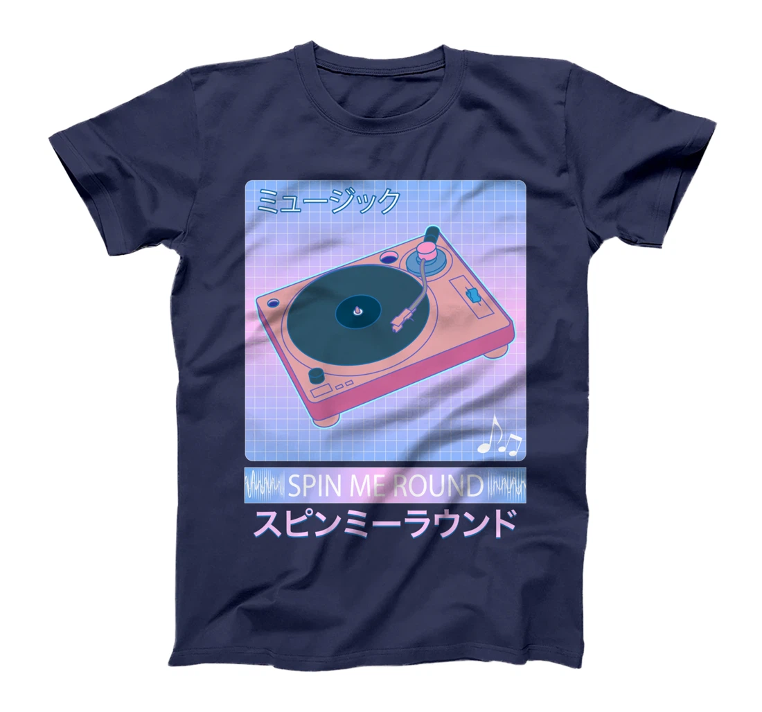 Vaporwave Record Player Retro 80s Japanese Otaku Art T-Shirt